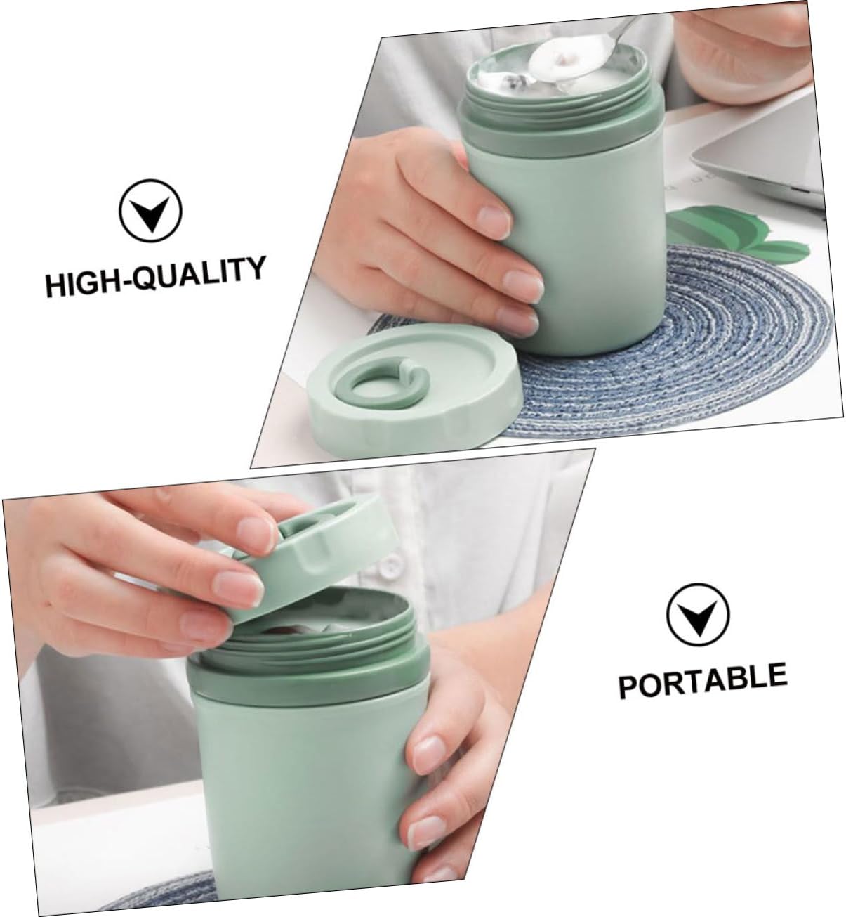 SOLUSTRE Soup Containers Lids for Lunch Sealed Soup Cup Insulated Milk Jar Leakproof Cereal Cup Thermal Insulation Microwave Heating