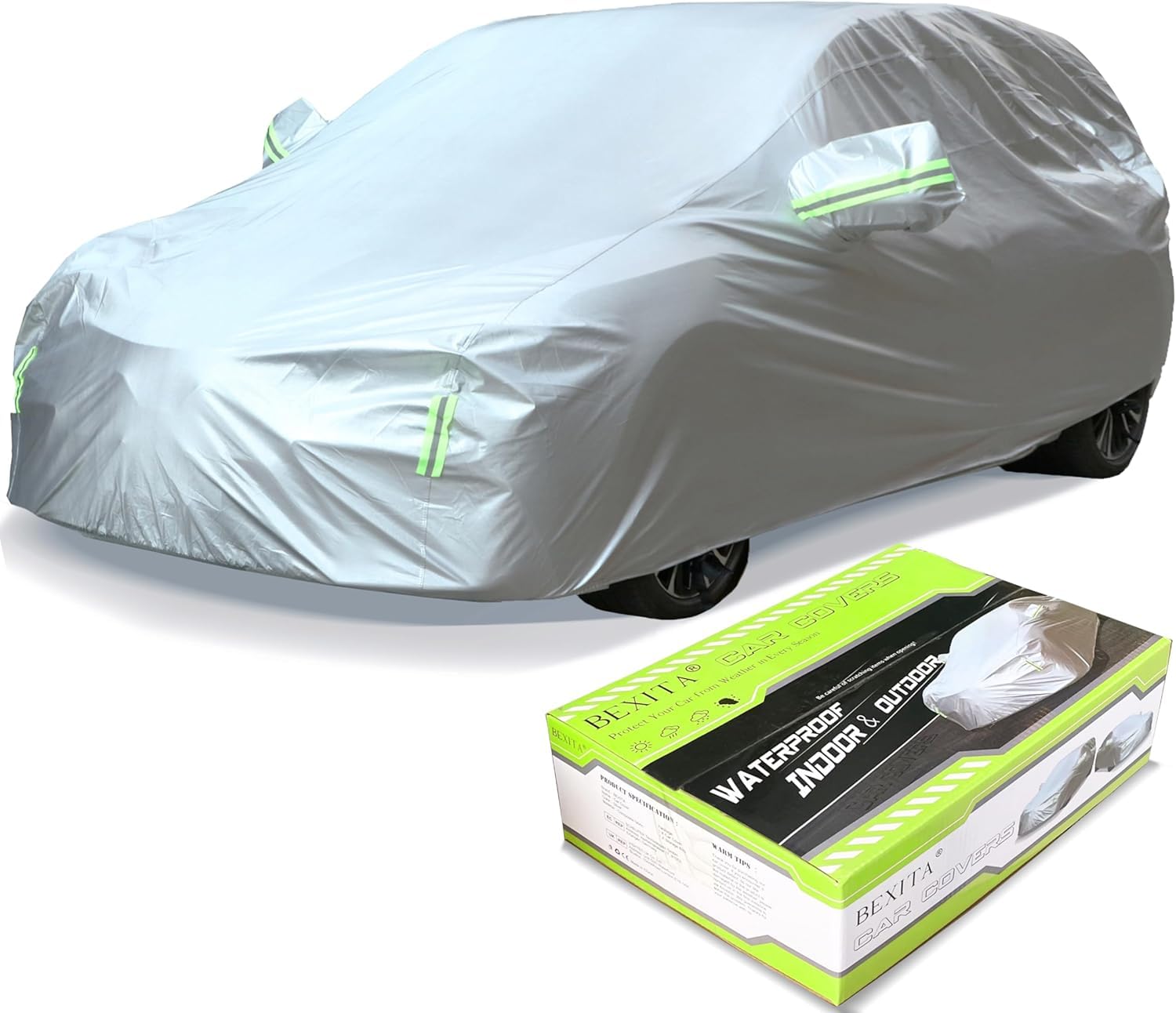 BEXITA Funda para Coche Impermeable Exterior Interior Universal Funda de Coche A Prueba de Polvo A Prueba de Nieve Protección UV para Hatchback Longitud (hasta 400 cm) — view 10