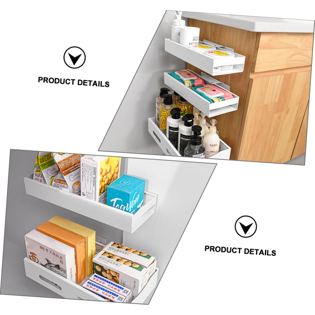 Alipis Scaffale Portaoggetti in Acciaio Inossidabile - Cassetto Scorrevole per Cucina Organizer Espandibile per Mobiletto Sottolavello Facile da Usare