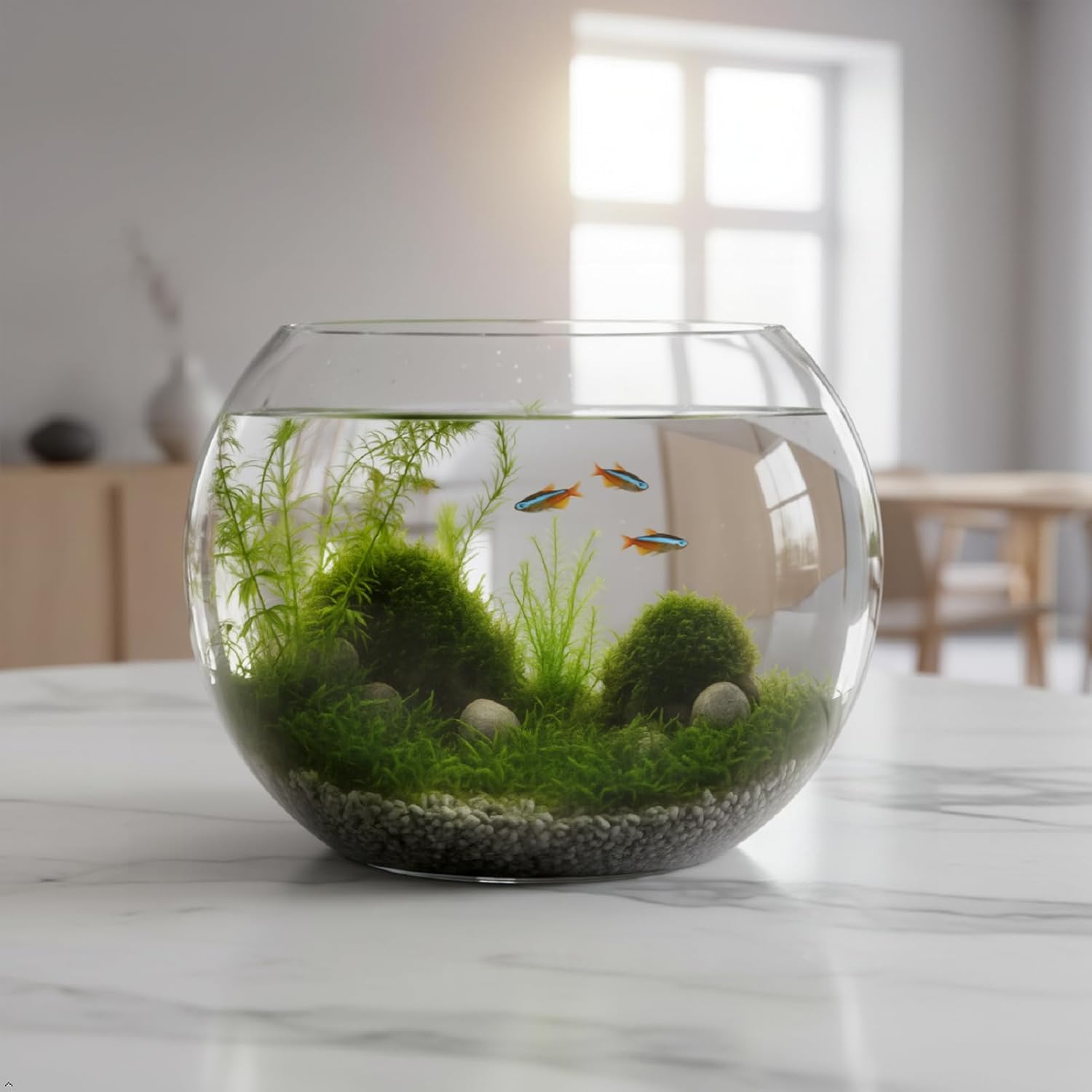 1 piece Bowl Glass Vase,Bubble Bowl, Fish Bowl for Wedding, Lotus hydroponic Plants, Home Decoration, can be Used as a Fish Tank (9.8IN)