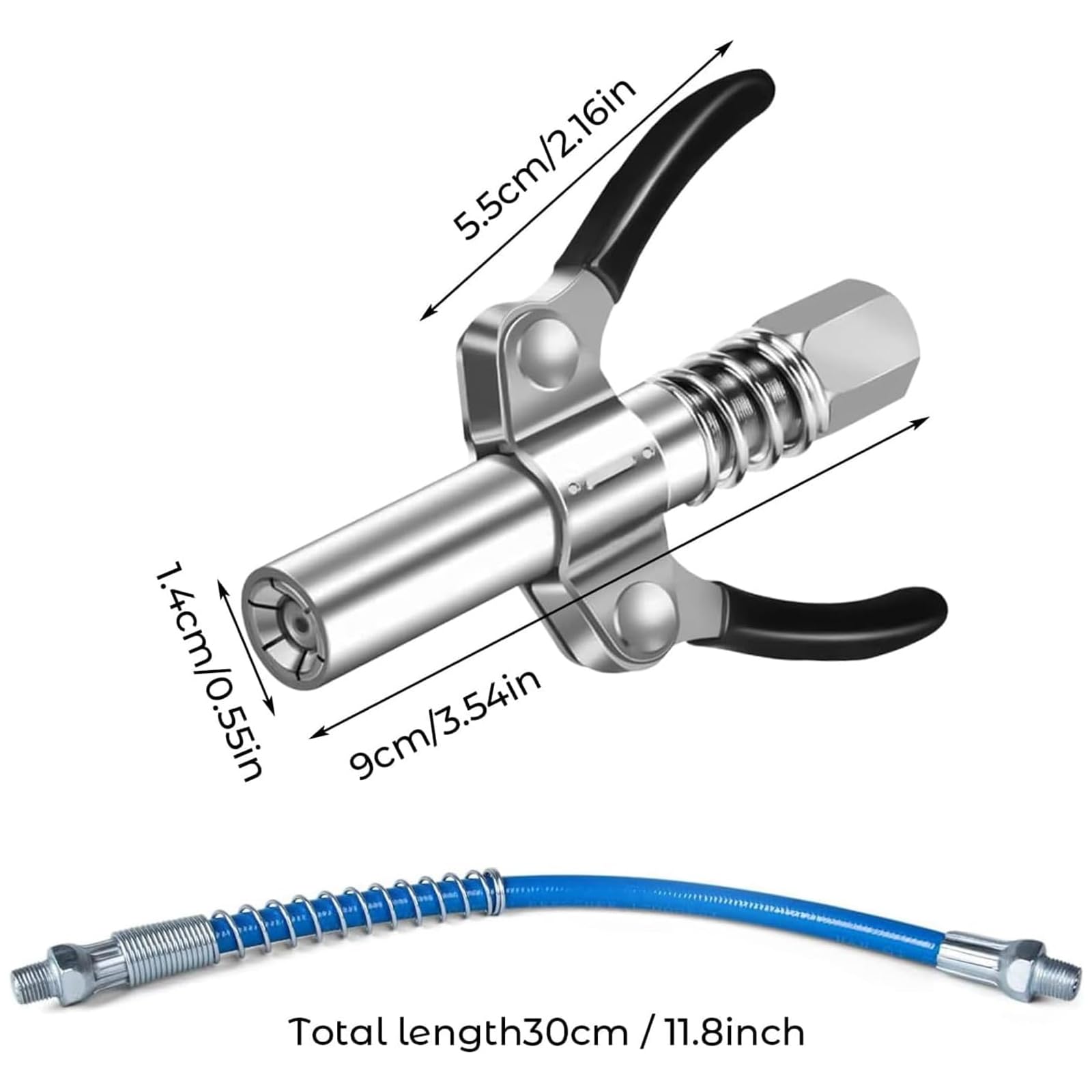 Pistola Per Grasso Con Accoppiatore Autobloccante - Doppia Maniglia, Alta Pressione - Foto 2