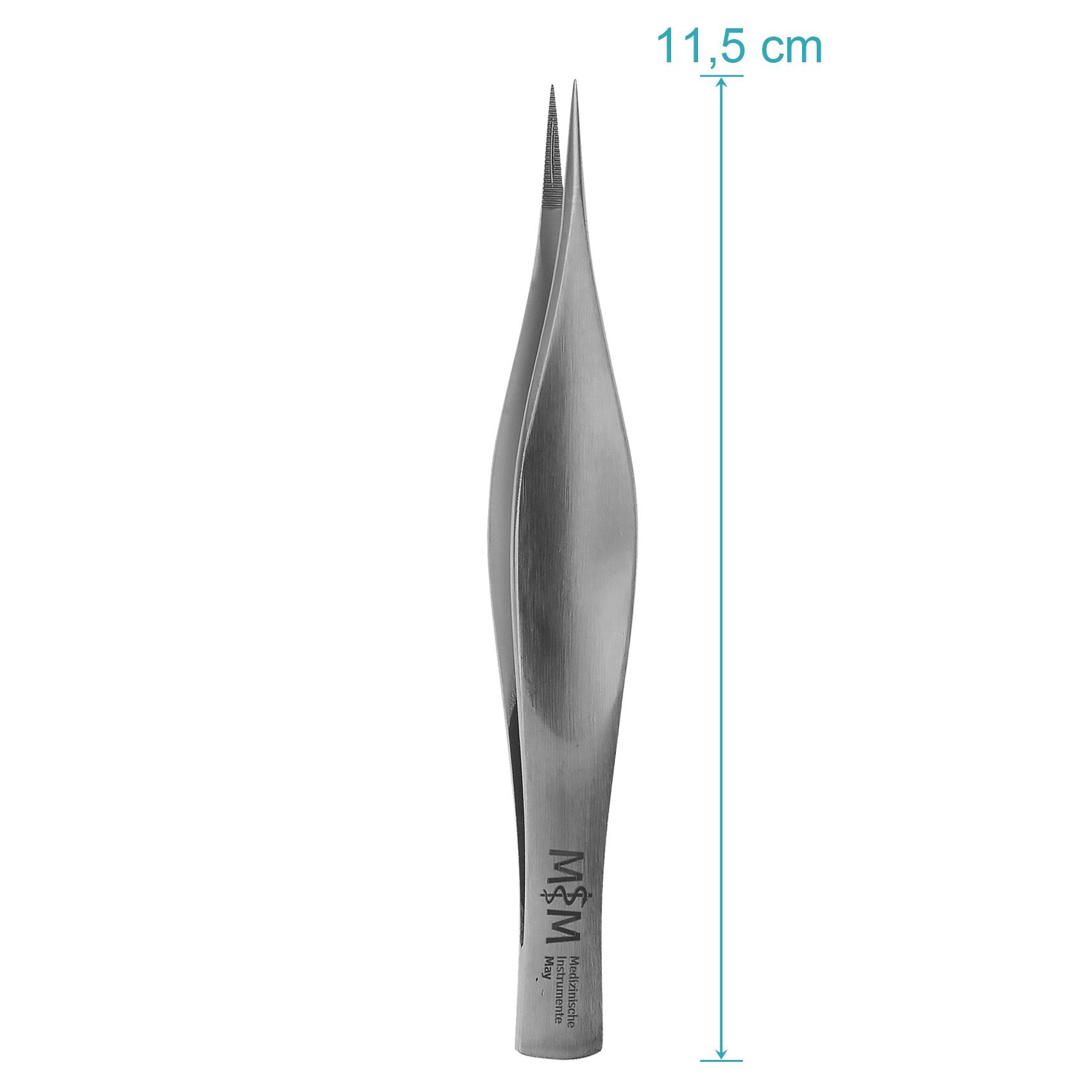 Set di pinzette industriali e tecniche, diritte e curve, in acciaio inox, 7 pezzi, con custodia