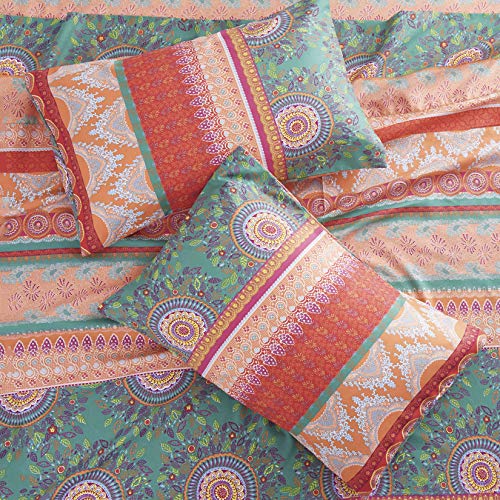 Wake In Cloud D0252-CD4-Q(J) Boho Bed Sheets, 4-Piece Sheet Set, Bohemian Chic Mandala Medallion Colorful Hippie Aesthetic Bedding thumb #2