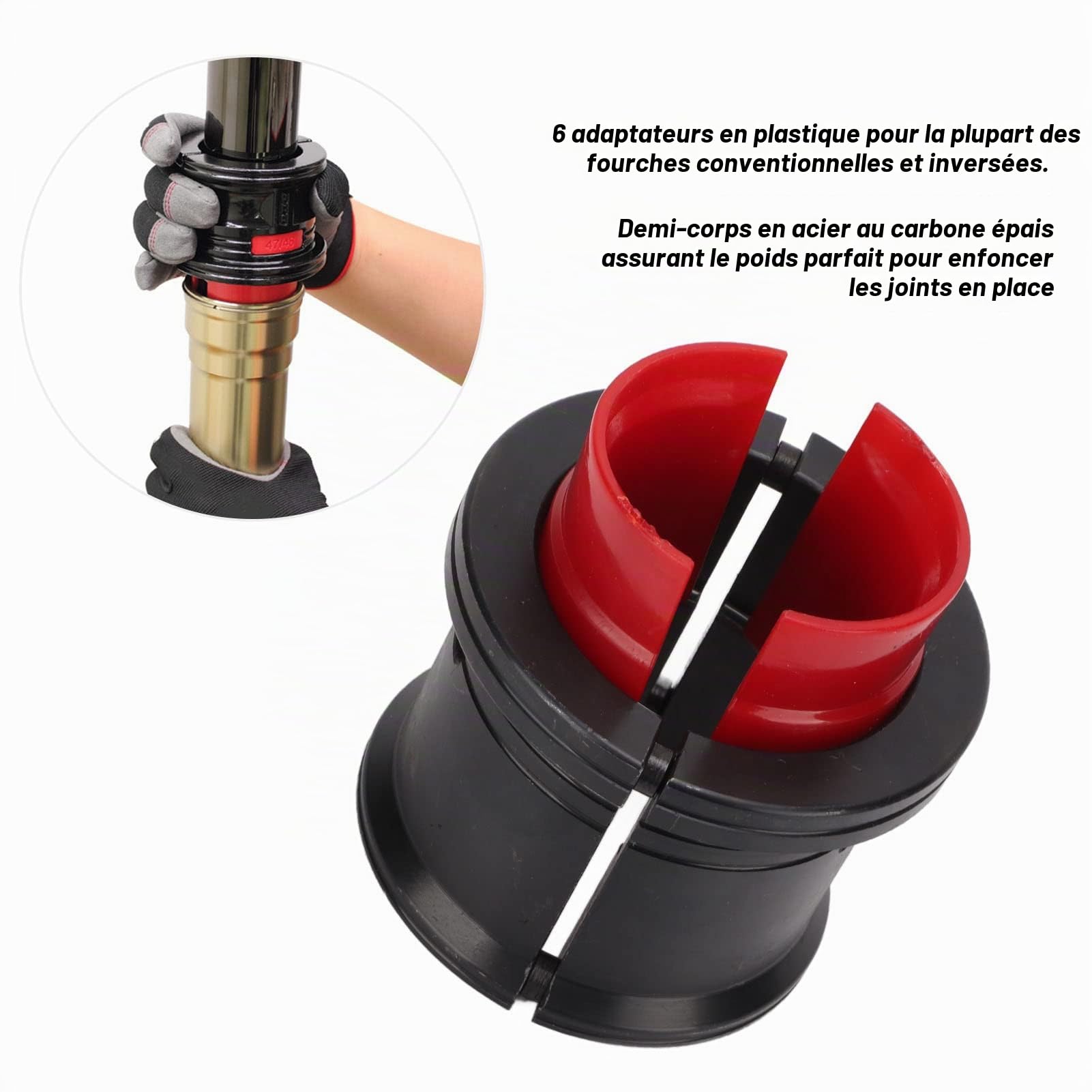 Tbest Outil Joint De Fourche,Outil Joint De Fourche,Kit Joint Fourche,Fork Seal Driver,35‑50Mm Fork Seal Driver Installer Tool Set Universal for Motorcycles Ycles