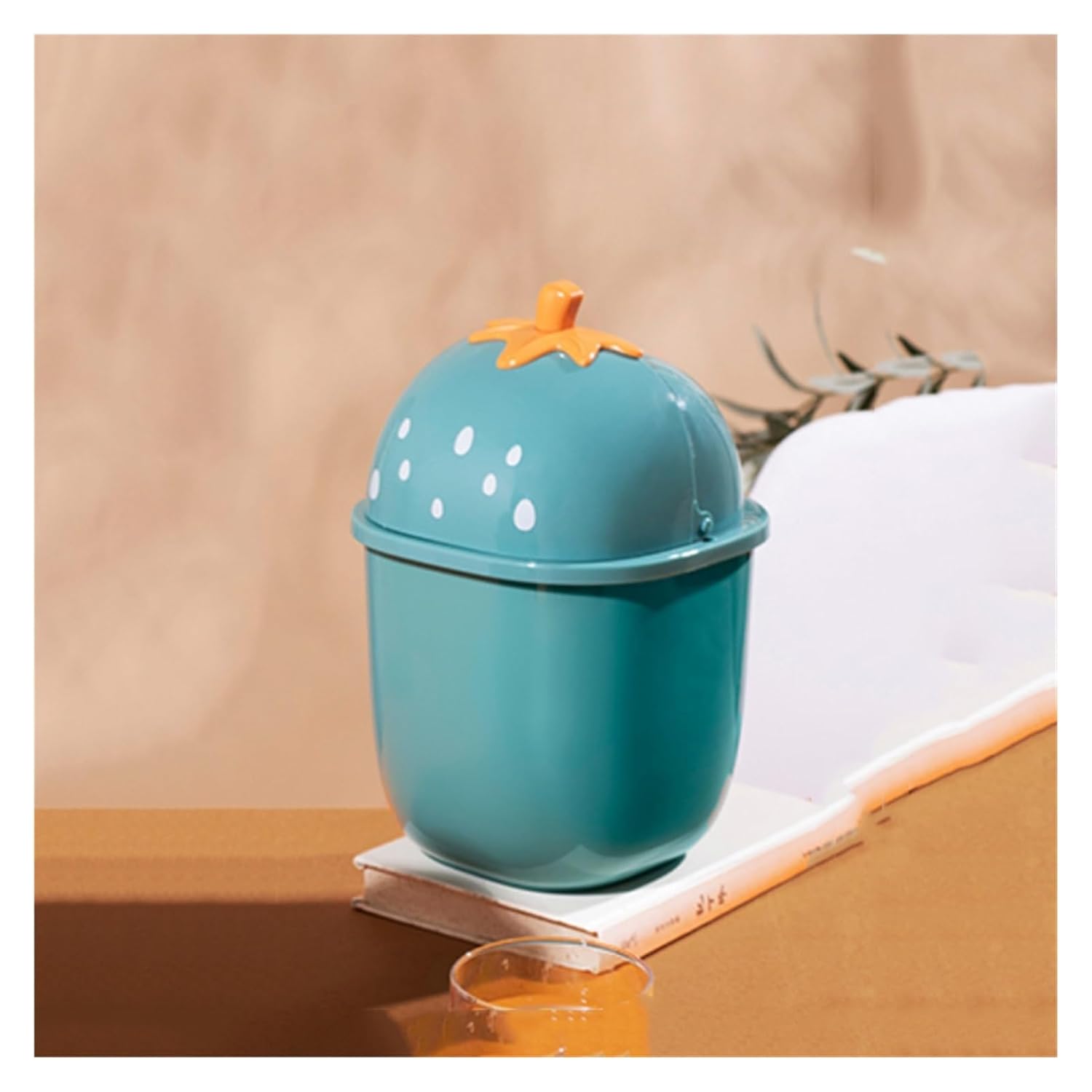 Desktop Trash Can Mini Household Small Trash Bin with Lid Dormitory Bedroom Storage Bin Trash Bin