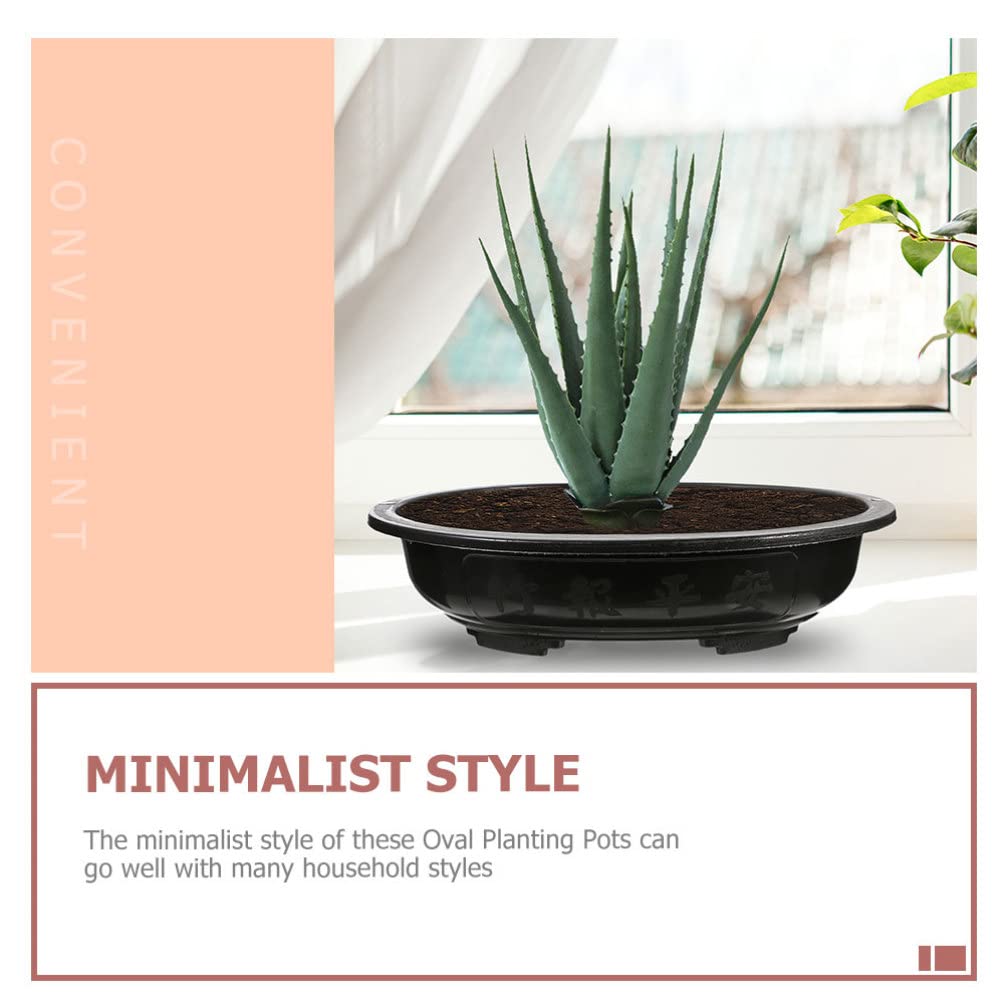 Yardwe 12 Pz Vaso Di Fiori Vaso Per Bonsai Contenitore Per La Coltivazione Delle Piante Vaso Per Piante Da Fiore Vasi Da Fiori Da Giardinaggio Fioriera Ovale Bene Vassoio Plastica Ufficio