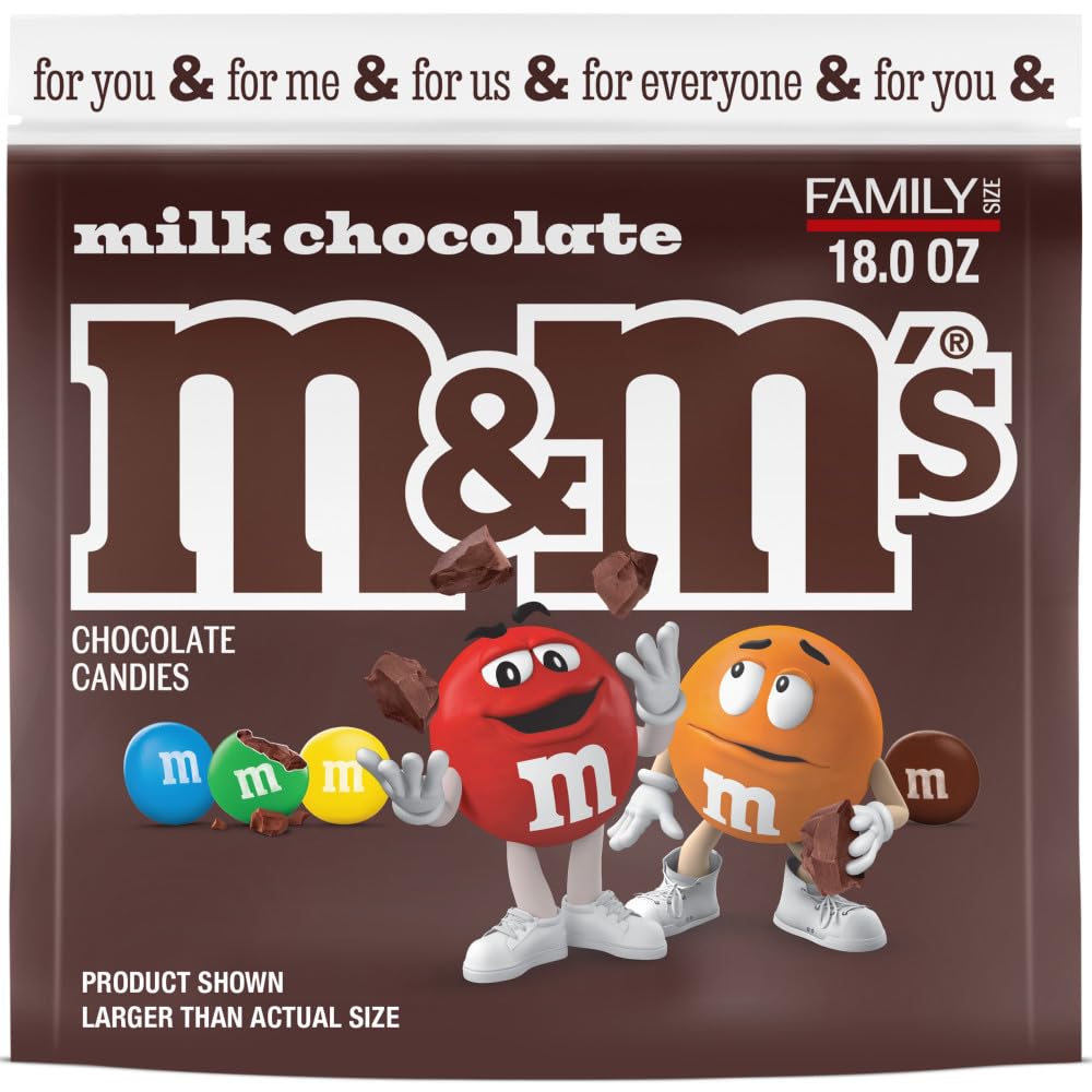 Milk Chocolate Candy, Family Size, 18 oz Resealable Bulk Candy Bag