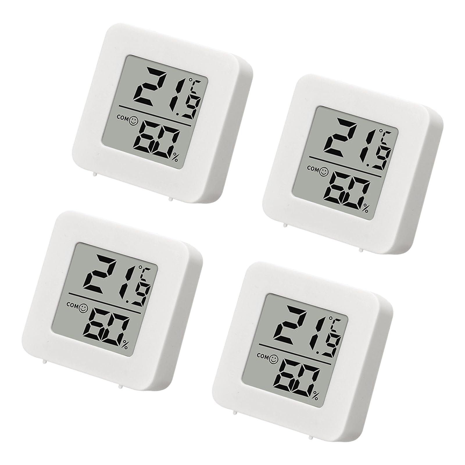 LCD Thermometers Hygrometer with Low Power Consumption and Adhesive Backing for Multiple Surfaces Installation Baby Room Thermometers Hygrometer