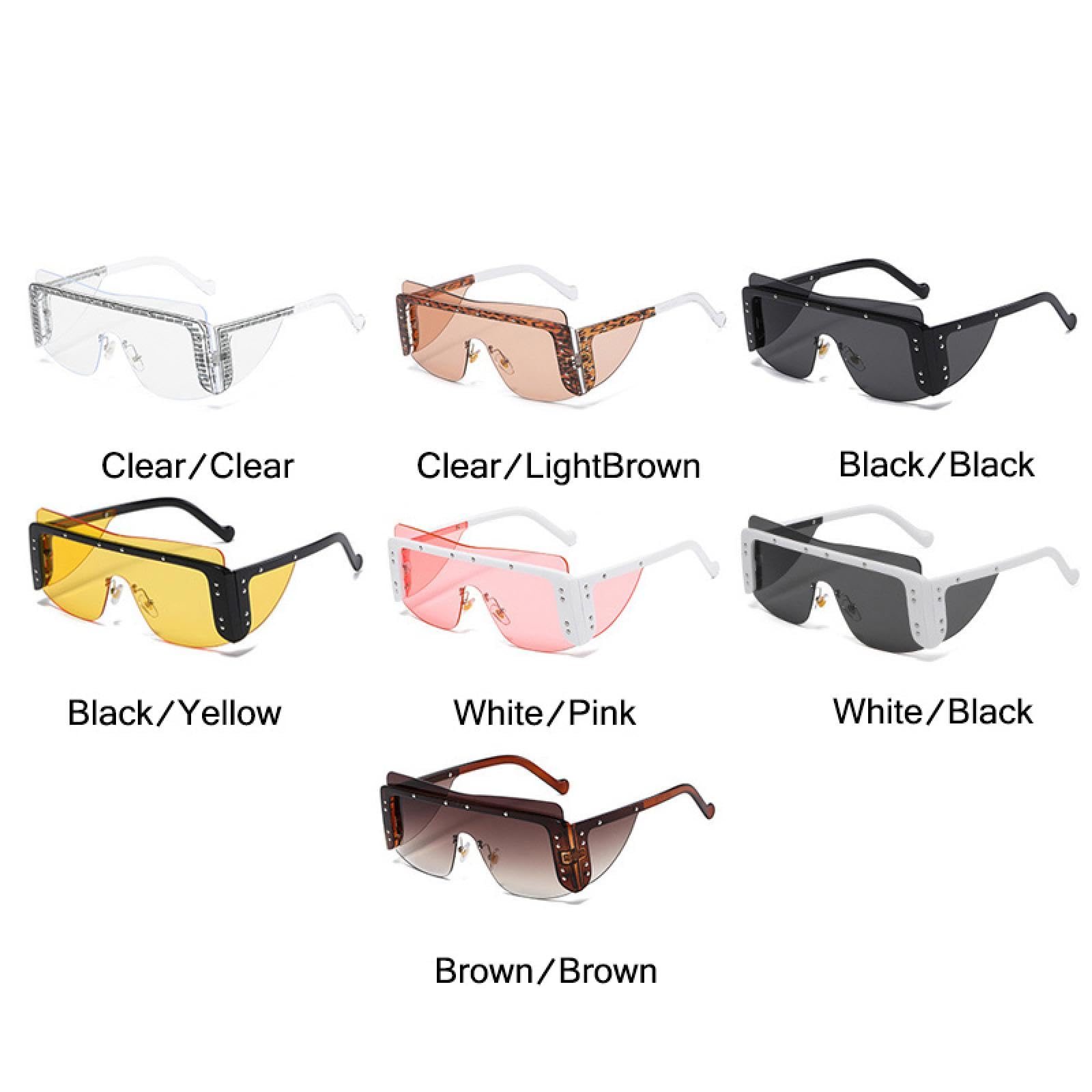 Gafas de sol sin montura para mujer, con remaches metálicos únicos, modernas y sin montura para hombre, con protección UV400