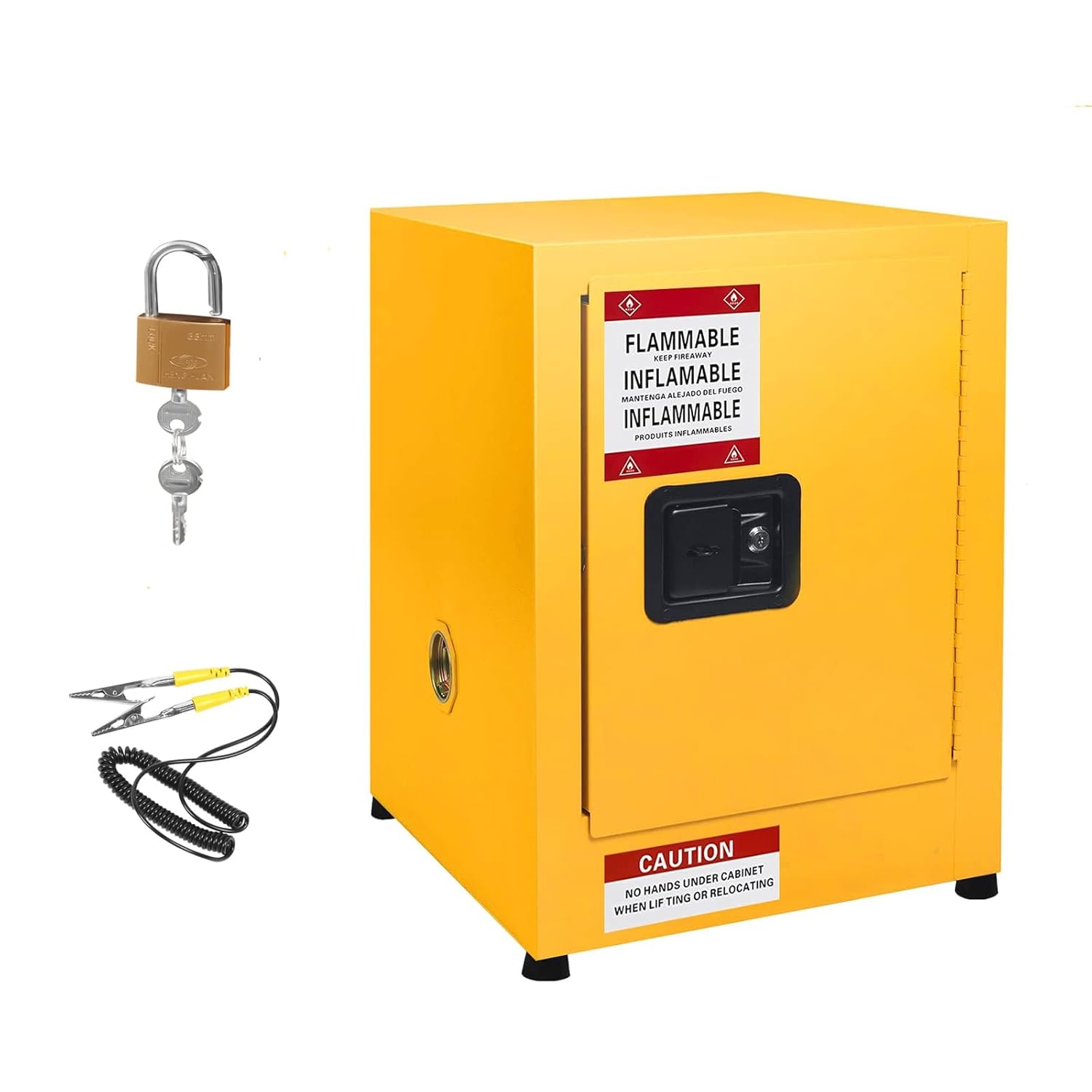 17" D x 17" W x 22" H Flammable Liquid Storage Cabinet, Heavy-Duty Adjustable Shelf Fire Safety Cabinet for Chemicals, Fuel, Hazardous Materials in Industrial, Commercial, Garage