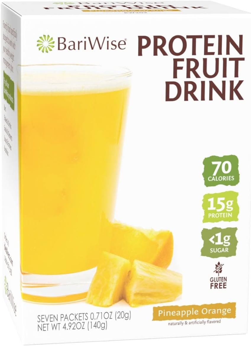 BariWise Protein Fruit Drink, Pineapple Orange, Low Sugar, Gluten Free, Keto Friendly & Low Carb (7ct)