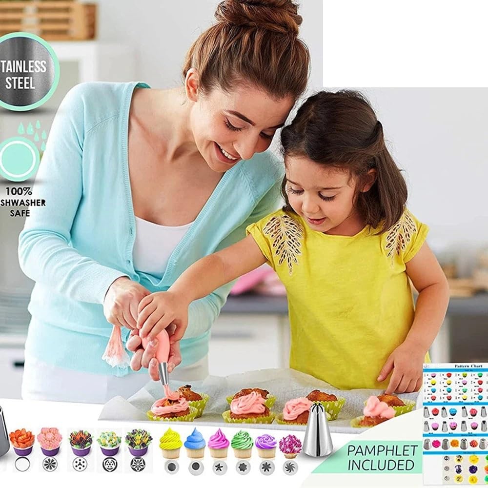 Backzubehör,Torten Zubehör 150/200 STÜCKE Rotierenden Anti-rutsch Kuchen Dekorieren Plattenspieler Set Wiederverwendbare Silikon(150PCS)