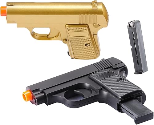 Miniatura 2 de Pistolas de resorte duales ligeras de bolsillo en oro y negro de Lancer Tactical para cosplay del traje de James Bond, pistola de resorte de juguete
