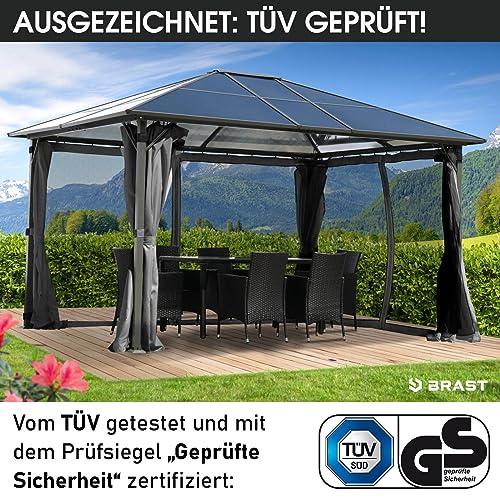 Pavillon 3×4 BRAT Aluminium Modell mit LED und Moskitonetz