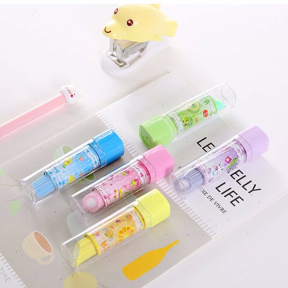 1 borrador giratorio de goma para pintalabios Kawaii para estudiantes