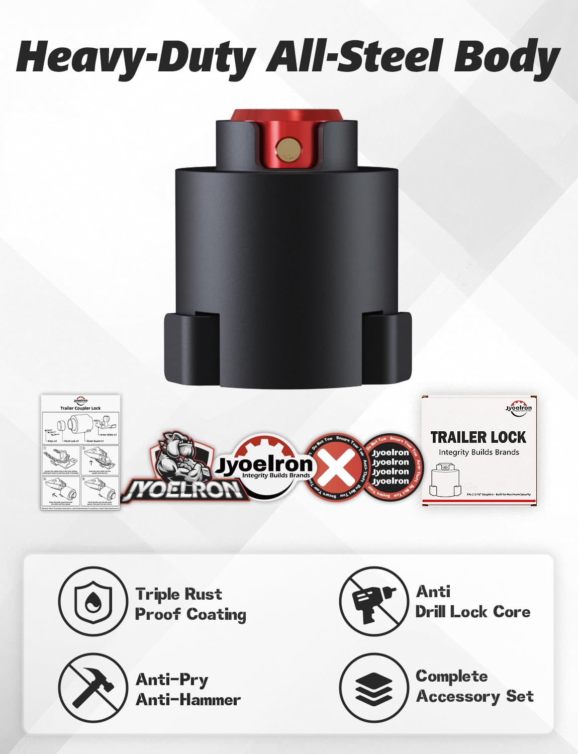 Cerradura de Remolque para acoplador de 2 5/16 Pulgadas, cerraduras de Enganche de Remolque de Acero Resistente antirrobo, Accesorios de Caravana para RV, Remolque, Barco, camioneta