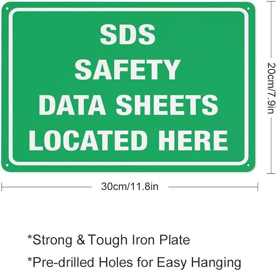 Sds Safety Data Sheets Located Here Sign Warning Sticker-Security Sign Outdoor Sign 12 X 8 Inches