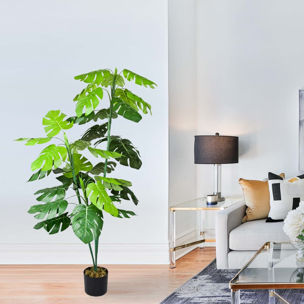 Decovego Monstera Pianta Albero Artificiale Plastica 140 cm