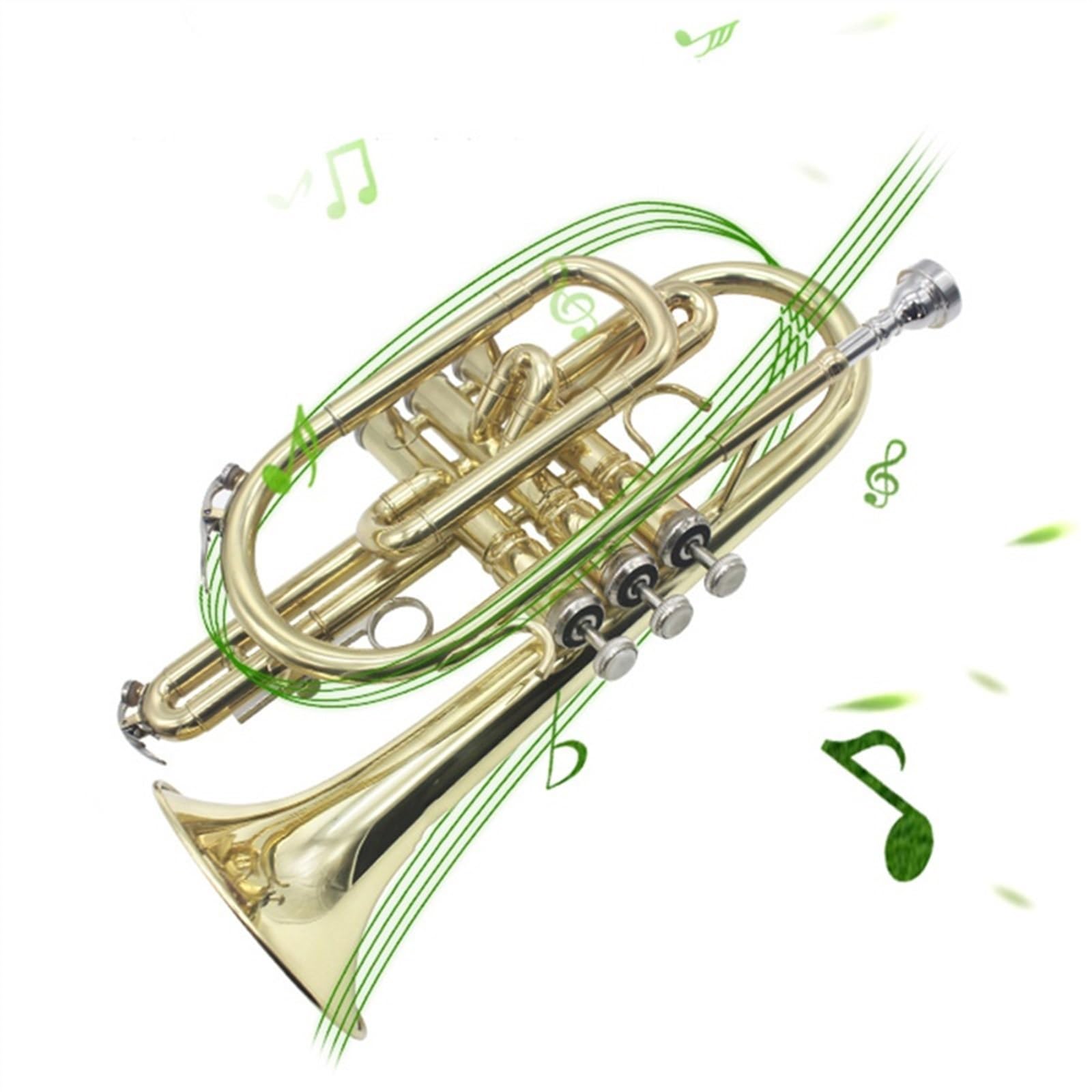 instrument muzyczny trąbka Trąbka Kornetowa BB, Instrument Dęty Blaszany Profesjonalny Kornet