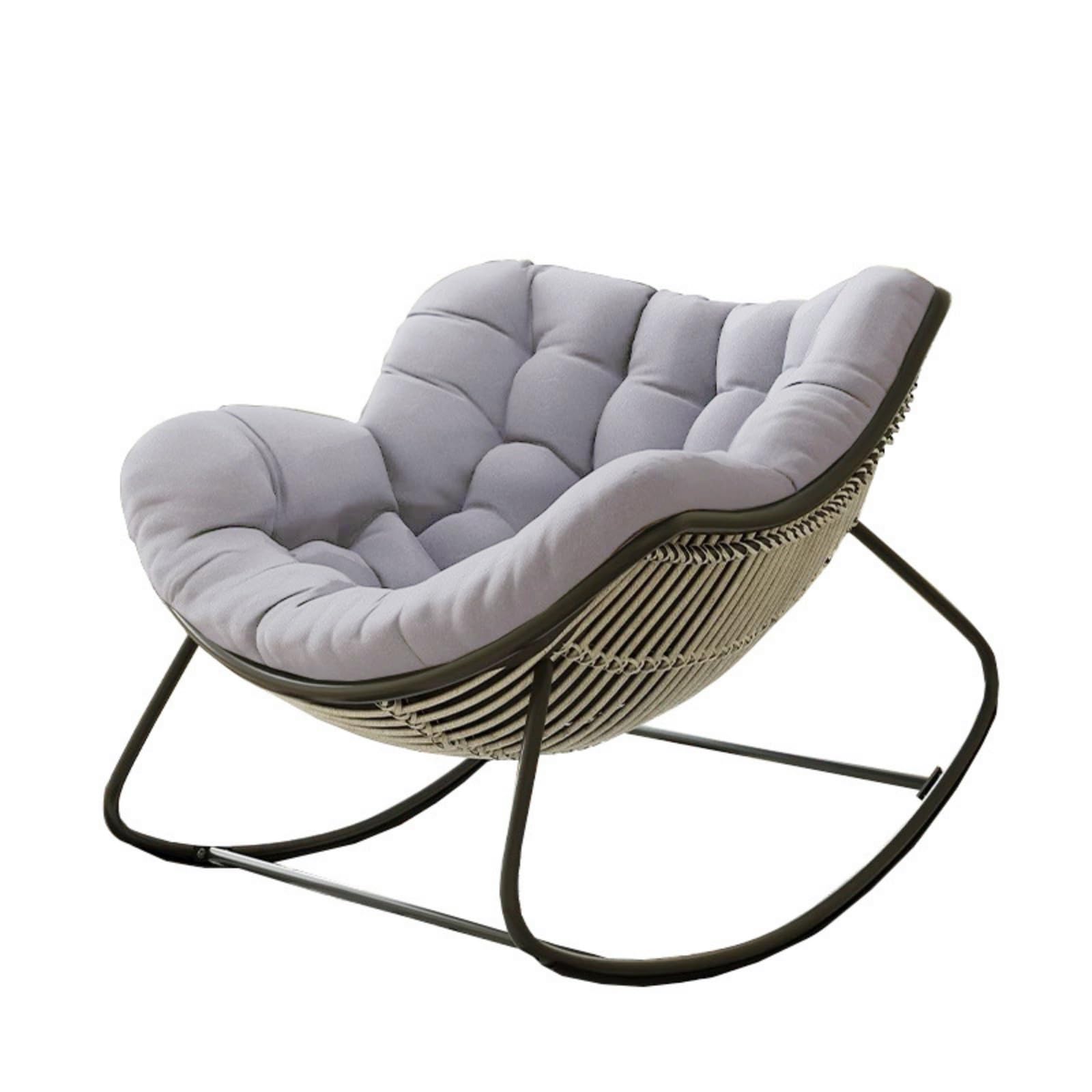 Miękkie, przyjazne dla skóry poduszki na fotel bujany dla dorosłych, 120 x 100 x 10 cm, zamiennik do patio i wnętrz, krzesła do jajek, jasnoszare, komfort i styl