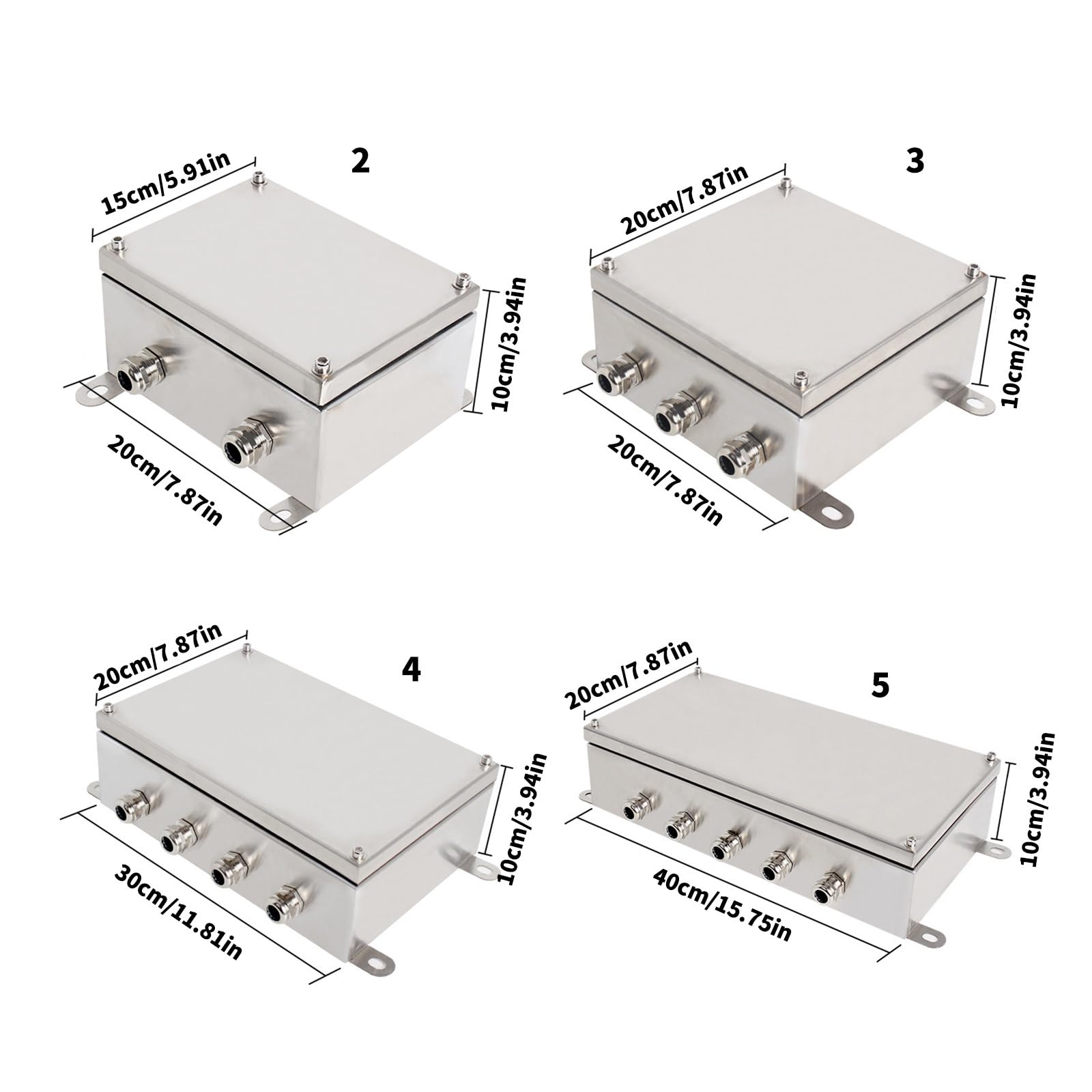 Regenfester elektrischer Anschlusskasten Kabelanschluss, 4 holes