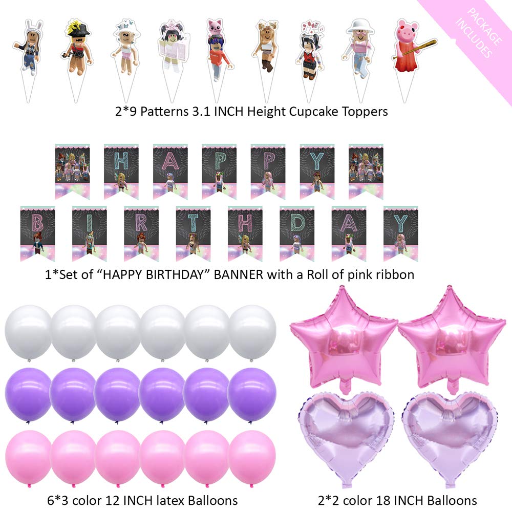 Girl Game Party Decorations Sandbox Game Party Supplie...B08RS1K4GV