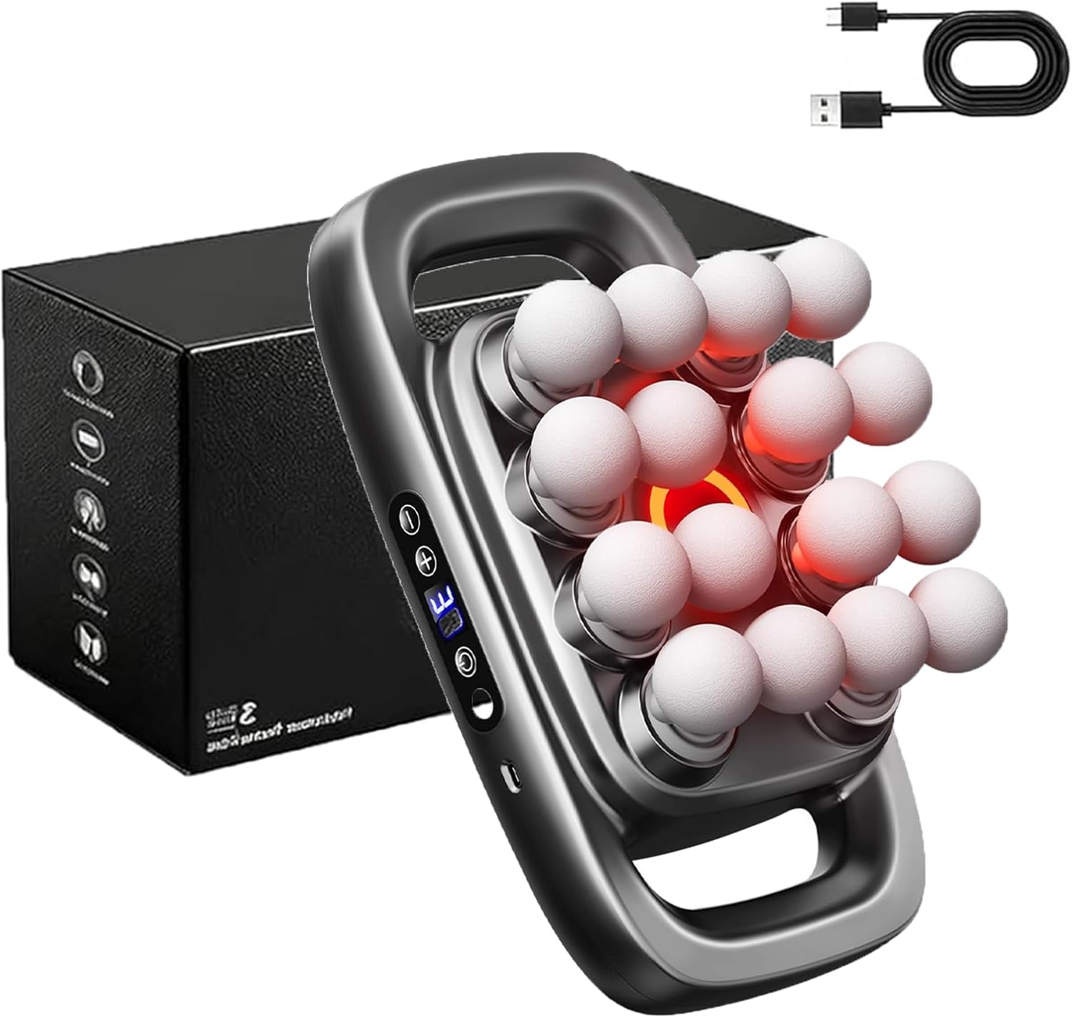 16 Head Massage Gun, Portable Deep 16 Head Massager, with 3 Modes & 30 Speed Settings, for Legs, Back, Arms, Suitable for both father and mother (1 Set) 16 Head Massage Gun, Portable Deep 16 Head Massager, with 3 Modes & 30 Speed Settings, for Legs, Back, Arms, Suitable for both father and mother (1 Set)