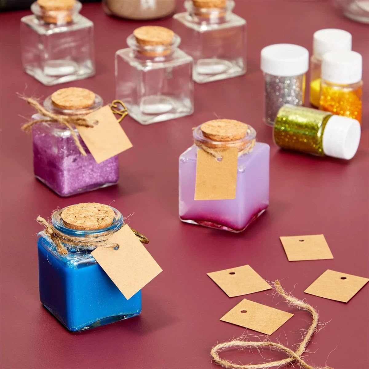 ECYC 16 Pcs 1.7oz(50ml) Glass Bottles with Cork Stoppers, Mini Tiny Glass Jars Small Glass Storage Container Decorative Bottles for DIY Crafts Wedding Favors