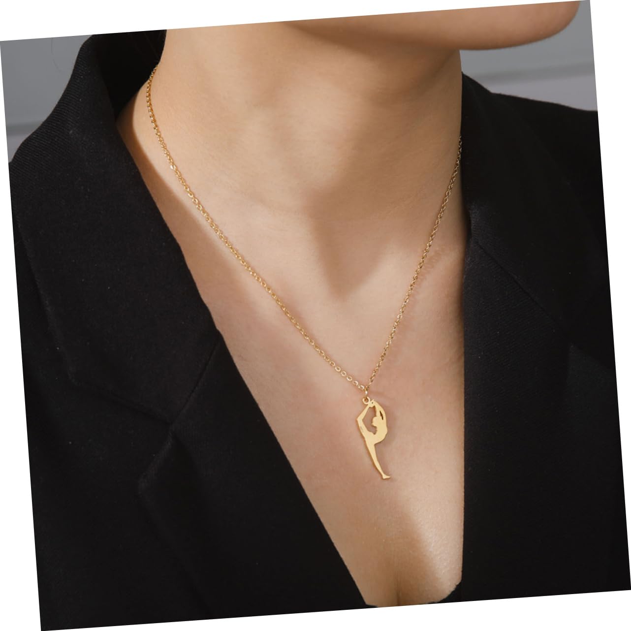 YARNOW collier en or chaîne de cou créative collier pendentif femme bijoux de cou Acier inoxydable Golden