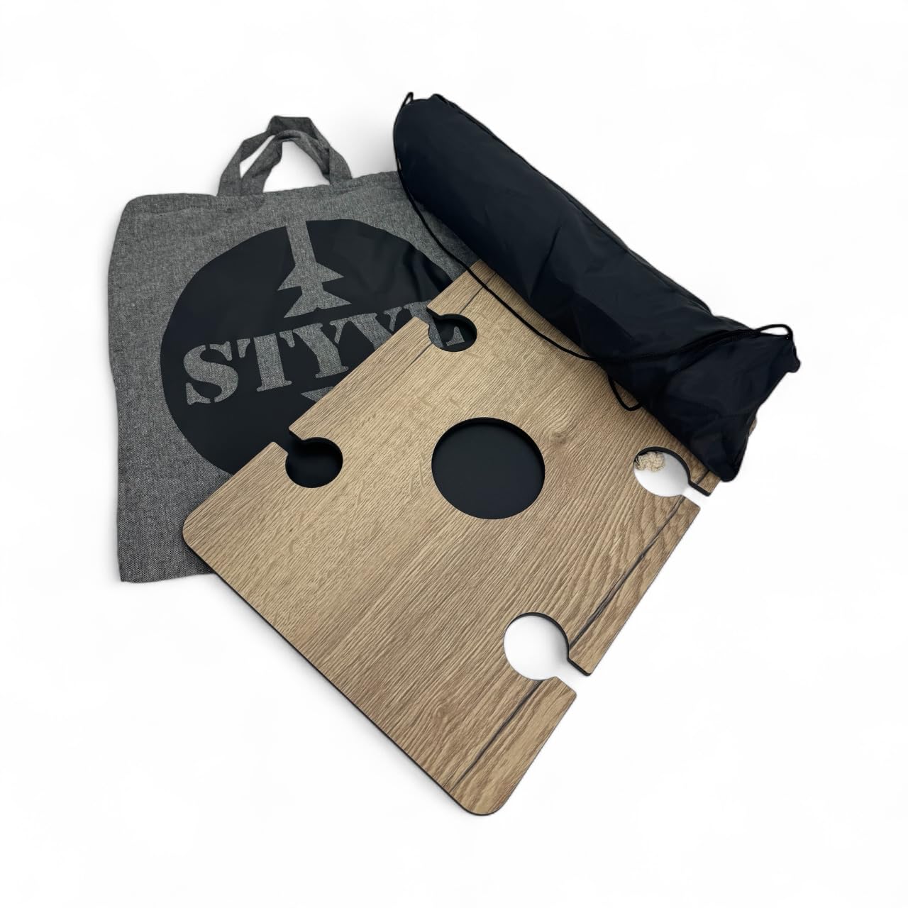 STYYL Tutty-HolztablettY – der Elegante Magnet-Beistelltisch in edler Eichenoptik Aperoletty Camping Tisch Beistelltisch klein faltbar magnetisch
