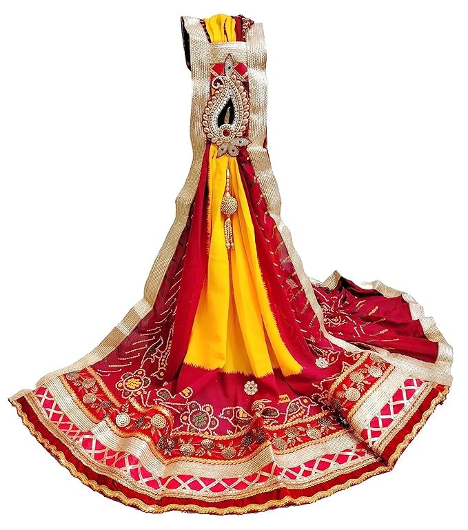 print fobiaRajasthani Marwadi Piliya Pomcha Chunri Odhana Odhani for Traditional, Religious and Ethnic Look (Pomcha)_jk01