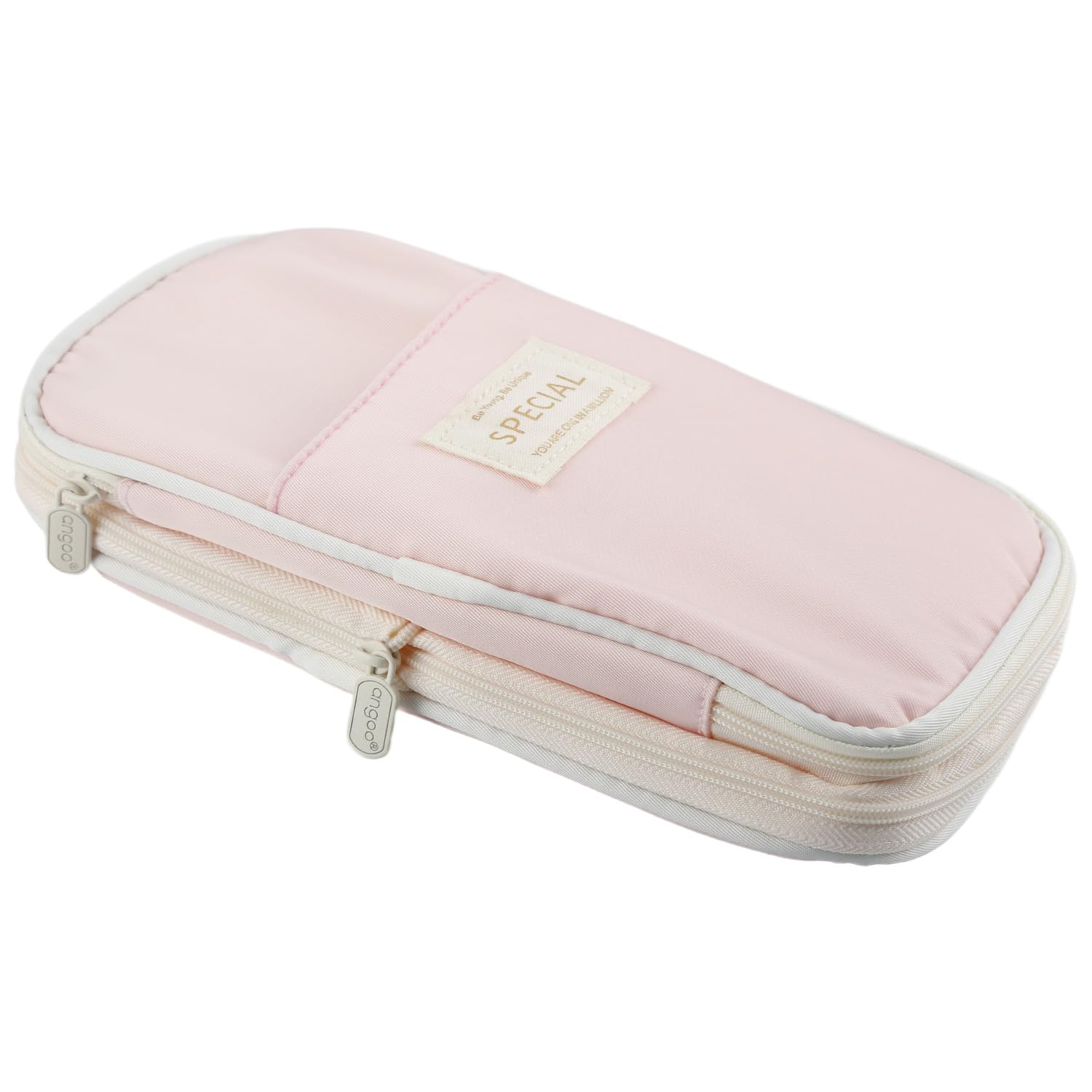 Gaomumu Expandable Pencil Case, Big Capacity Pencil Case with Zip, Portable Stationery Organizer, Special Back to School Essentials, Suitable for School Students & Office Supplies(Pink)