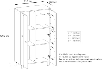 Denjo Display Cabinet White