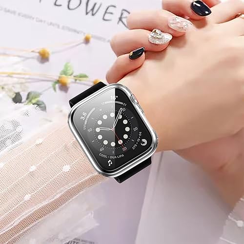 Miniatura 6 de Haojavo Paquete de 12 fundas para Apple Watch Series 9 y Series 8 y 7 de 1.772 pulgadas con protector de pantalla de vidrio templado, funda