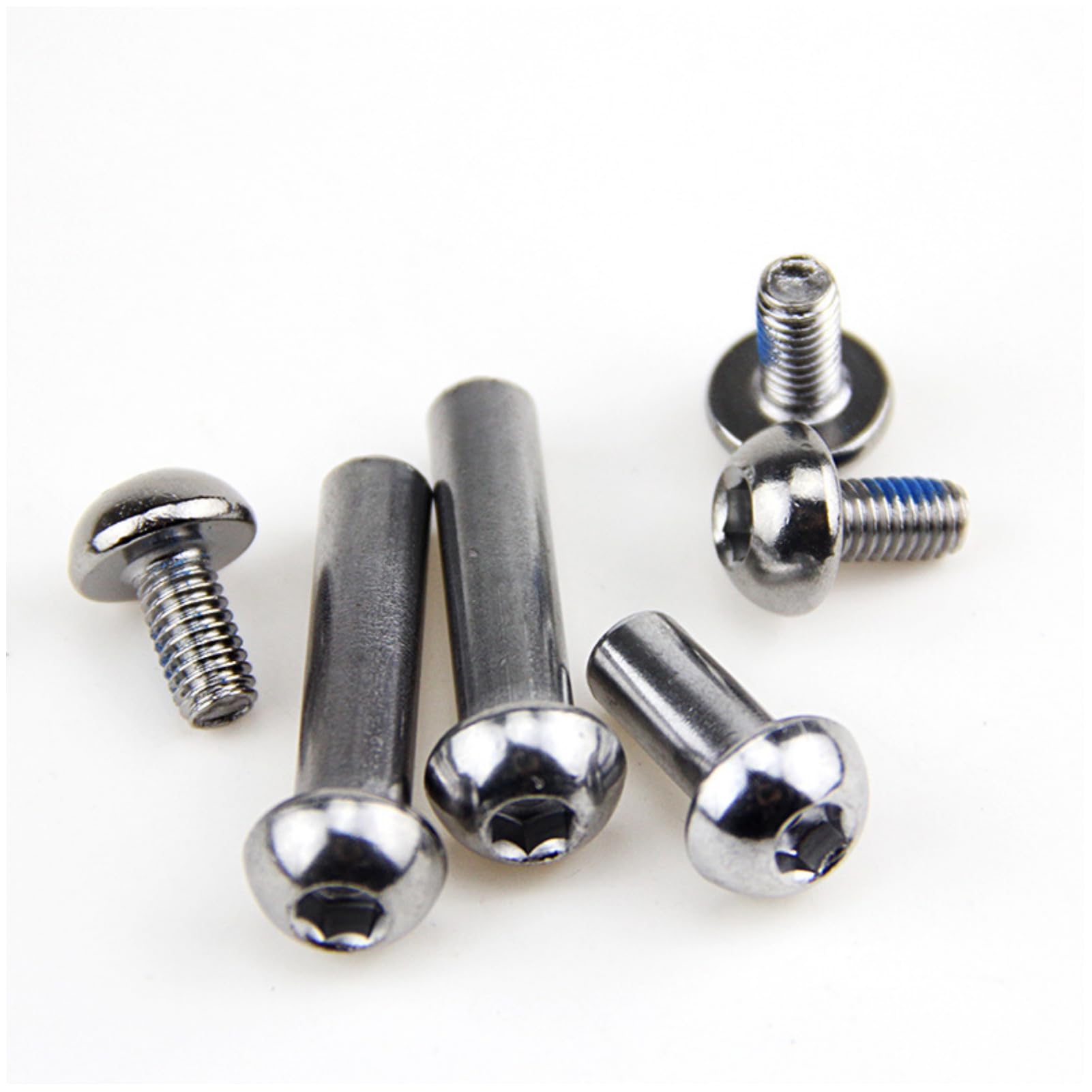 Viti ammortizzatori posteriori MTB, 25-86 mm, sospensioni complete, bulloni M8 semicircolari a esagono incassato, viti di bloccaggio, 4 set (argento, 86 mm)