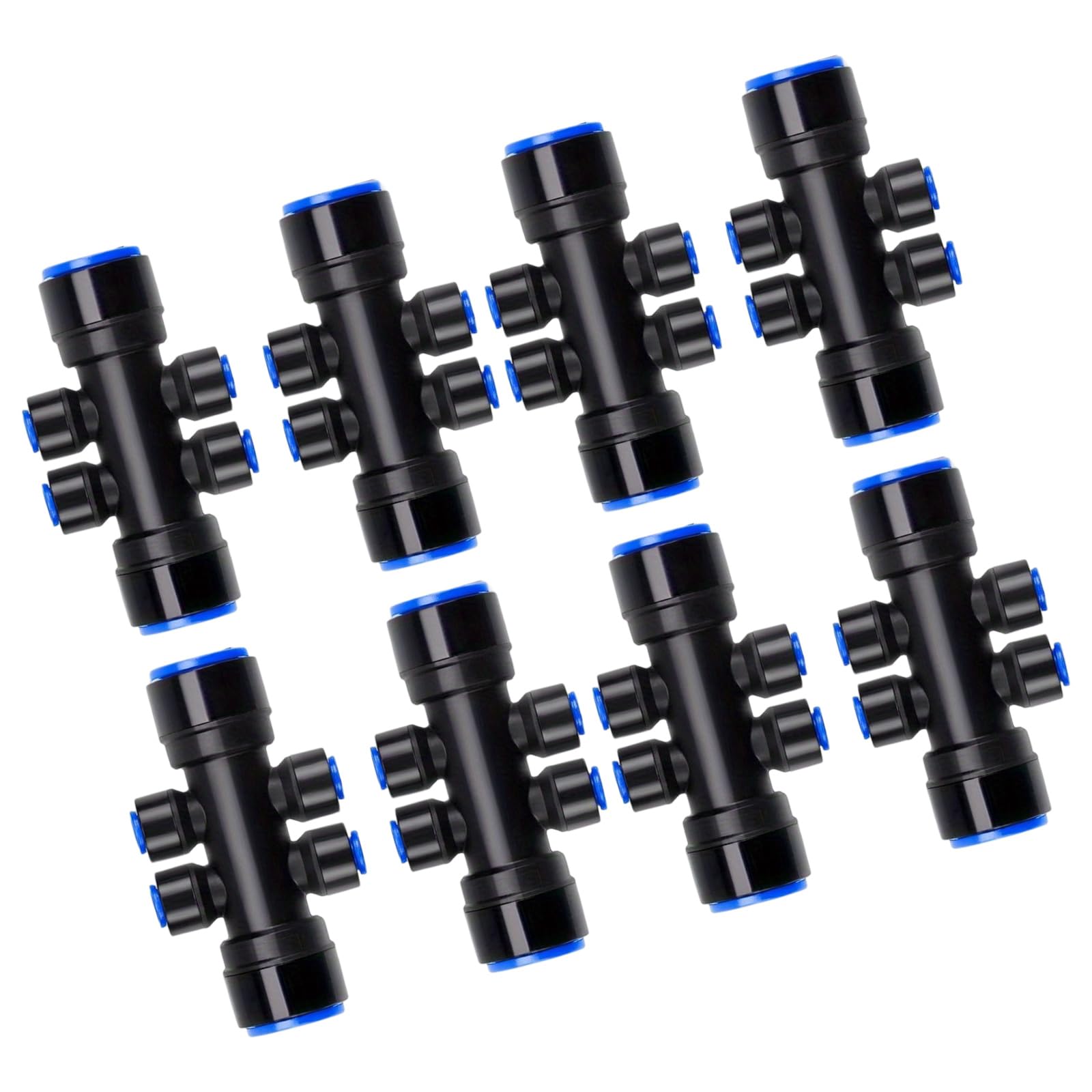 Tsophreniq 2/3 / 8Pcs Garden Irrigation Splitter 1 / 4inch 6 Way Connector Water Saving Garden Adapter for Plant Greenhouse Water Saving