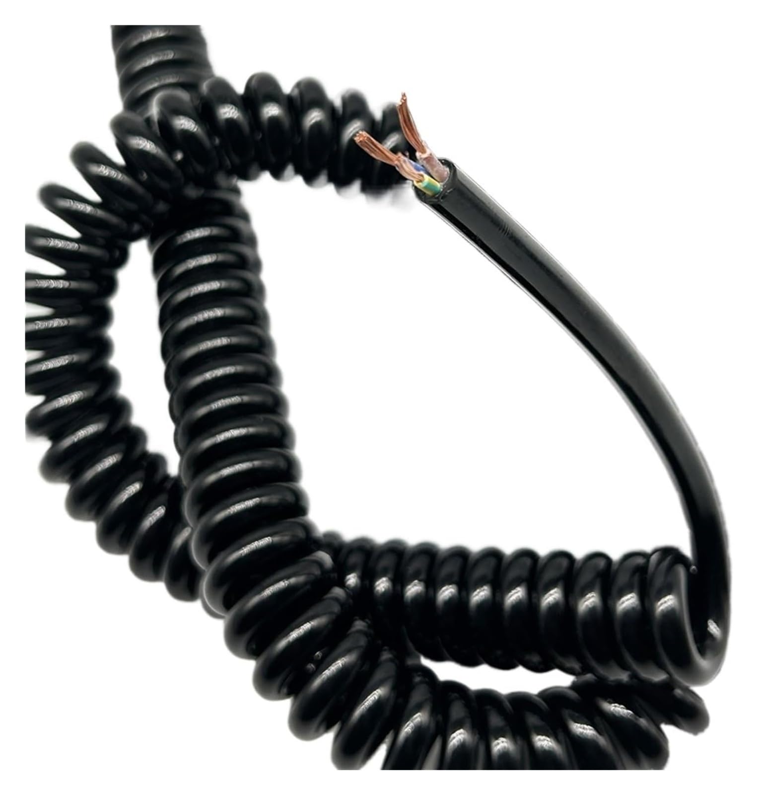 Cavo telefonico Cavo di alimentazione a spirale flessibile a spirale, cavo di alimentazione a spirale a 2 conduttori 18AWG, cavo retrattile a molla multiconduttore, filo a molla(Stretch 2 Meter)