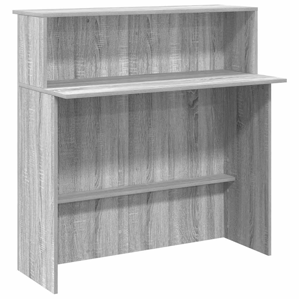 vidaXL Reception Desk Grey Sonoma 100x50x103.5 cm Engineered Wood, reception counter, salon reception desk, reception bar desk, front desk