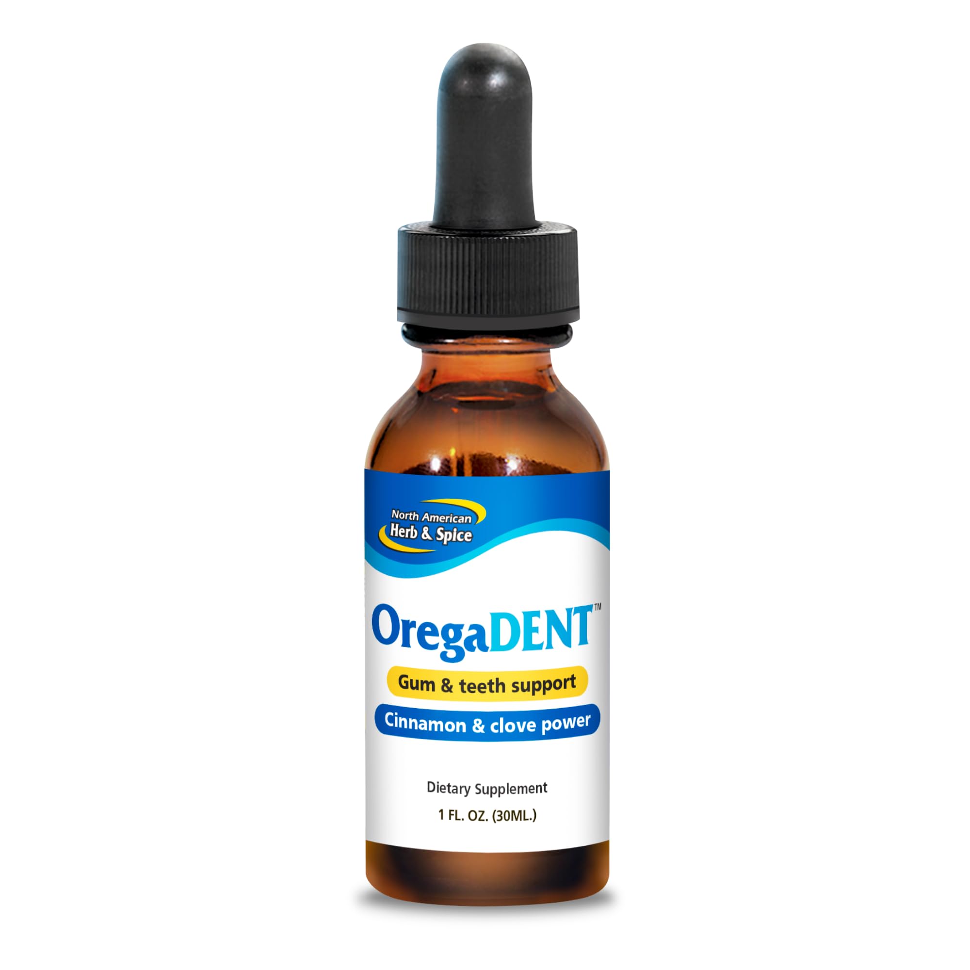 NORTH AMERICAN HERB & SPICE OregaDENT Topical Oil - 1 fl. oz. - Healthy Teeth and Gums Support - Oral Health - Freshens Breath - Oregano, Clove and Cinnamon Oil - Non-GMO - 220 Total Servings