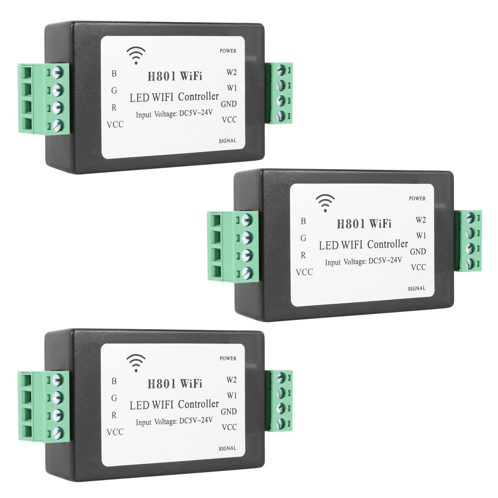 3X H801 RGBW LED Controller WIFI Controller RGB LED Ingresso DC5-24V per 5050 2835 3528 SMD LED Nastro Un Nastro Leggero