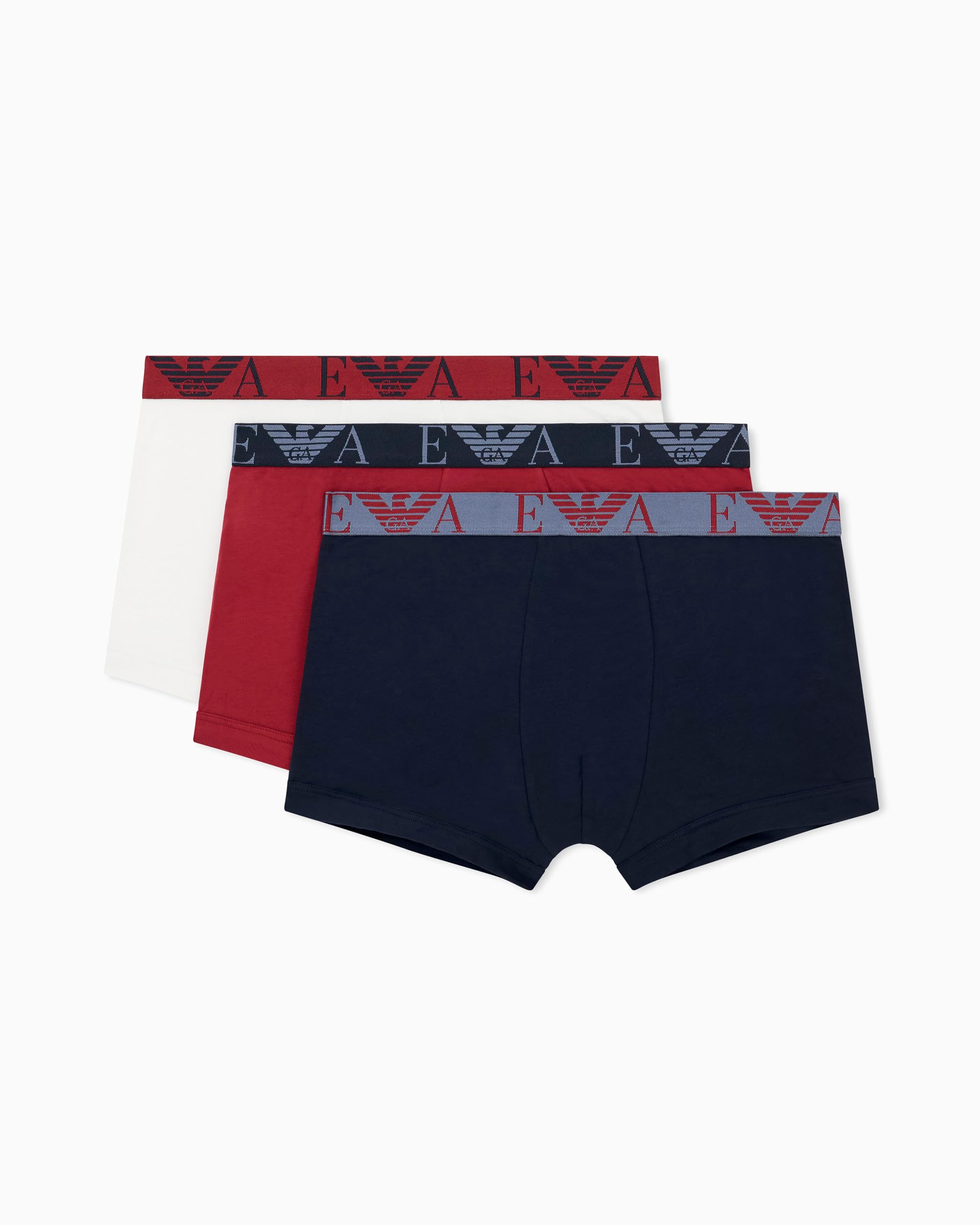 Emporio Armani Man's Bold Monogram 3-Pack Trunk Blue S