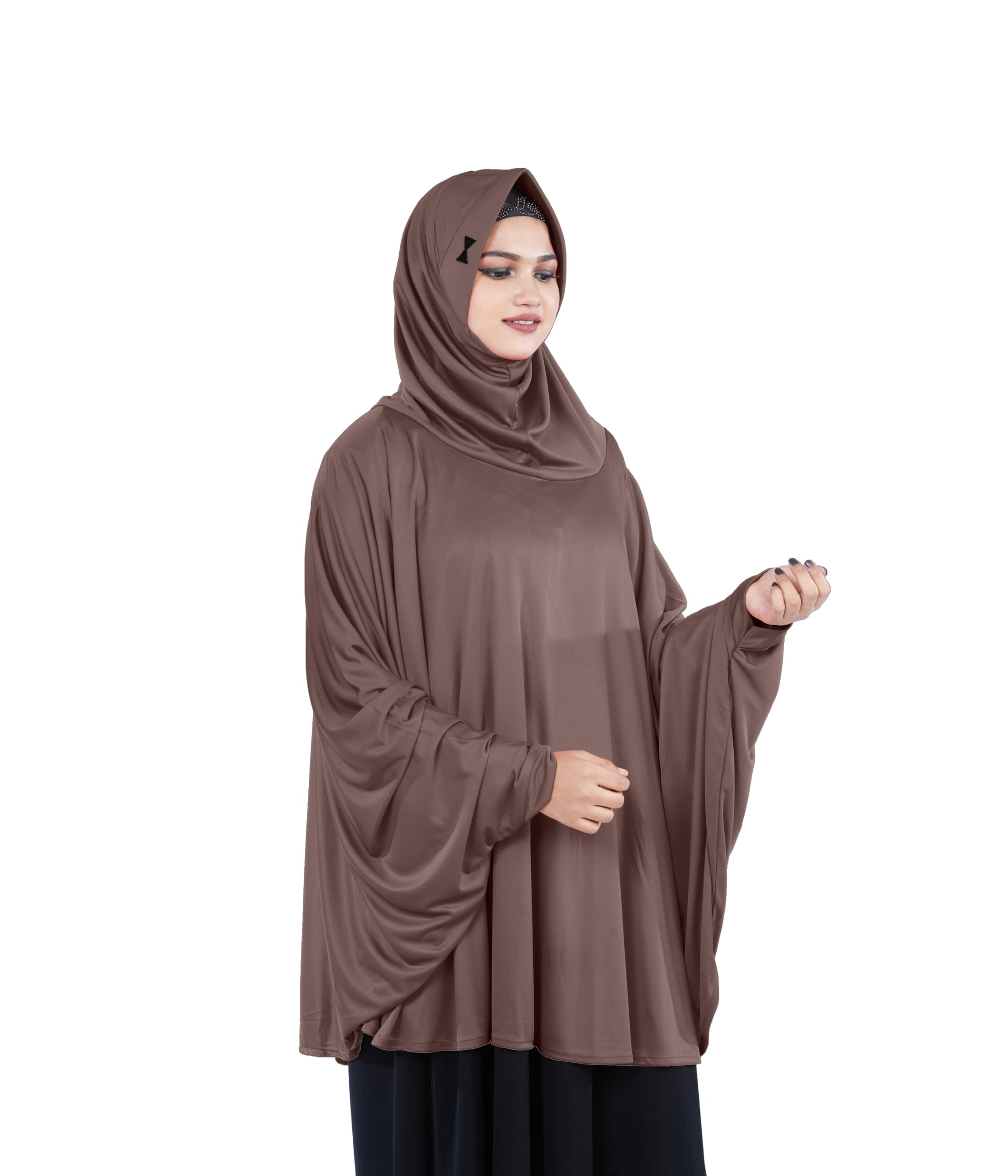 mehar Hijab's Modest Women's Stylish Instant Sleeve Hijab Solid Polycotton Feel Good Fabric HANANA Sleeve Hijab Free Size-picture-12