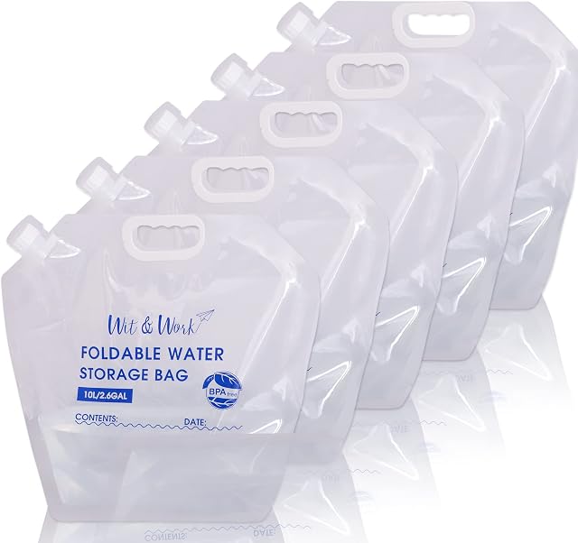 Folding Water Container Storage Bag Collapsible Drinking Water Carrier Container 10L Water Storage bag for Camping Hiking and Picnics