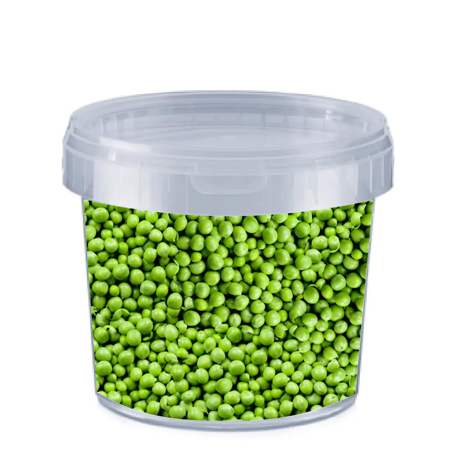 Generico Secchio c/coperchio 4 Formati, trasparente, idoneo al contatto alimenti, ermetico - a prova di perdite - contenitore di plastica - vuoto (1000 ml 25 Pezzi Tondo)