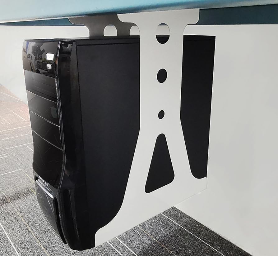 Support CPU,Support d’unité Centrale d’Ordinateur sous Table ou Fixation Murale réglable,Support Boîtier d'Ordinateur,Porte-Multifonctions Convient À...