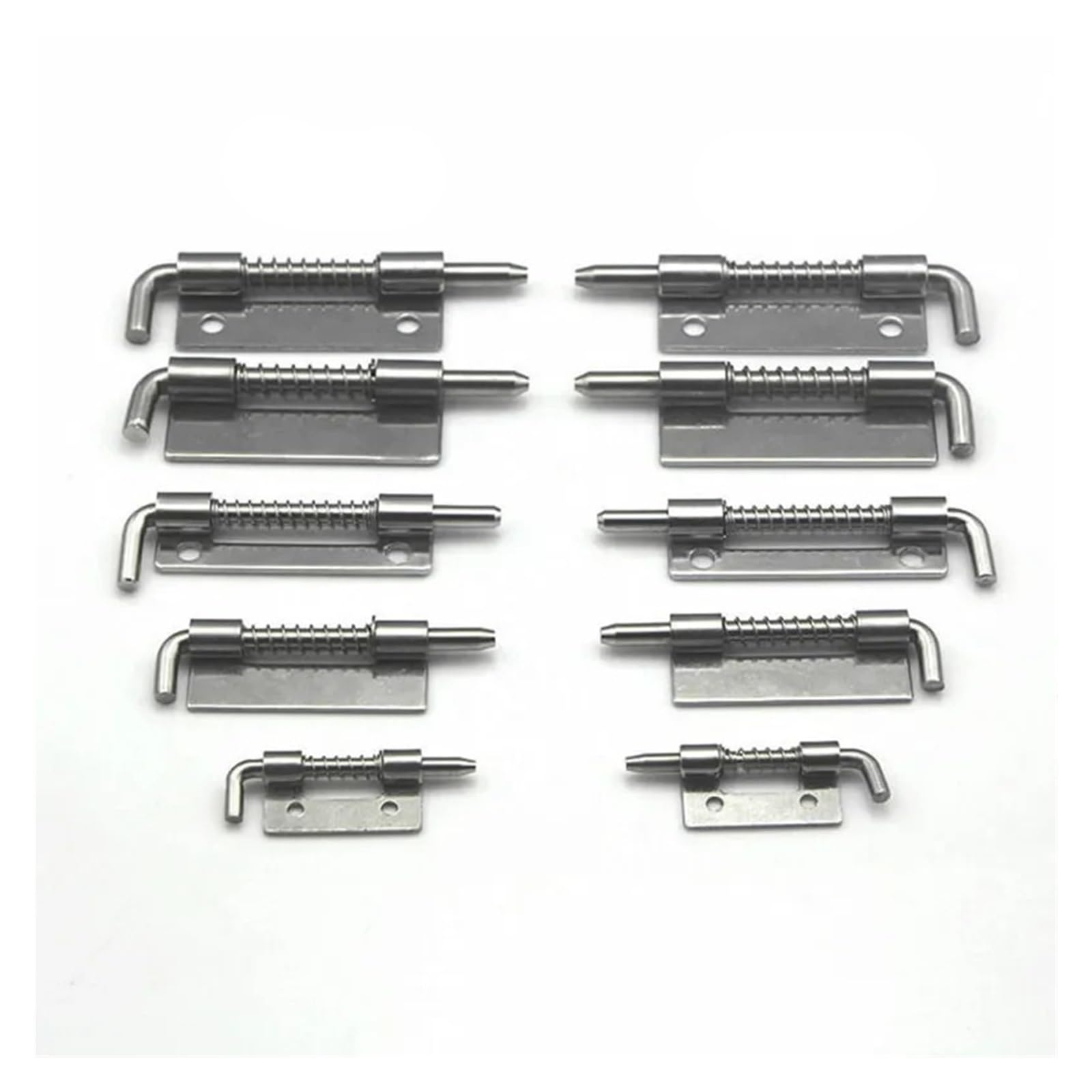 Latch Spring Bolt Hinge, 1PCS Spring Loaded Metal Barrel Bolt Latch Tone Spring Latches Hinges Home Hardware(2-NO Hole-L)