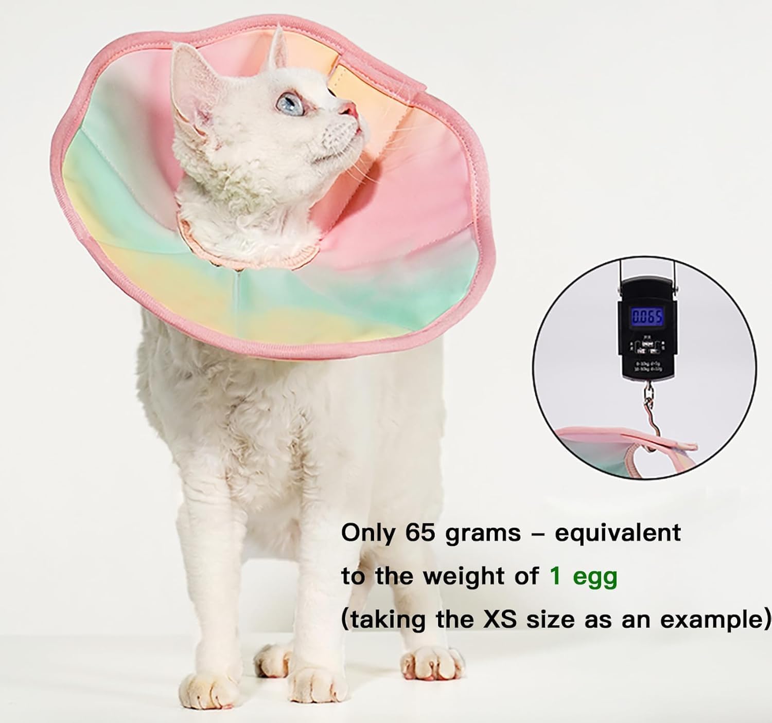 Touchdog Soft Cat Cone Collar, Waterproof Recovery Collar for Cats After Surgery, Lightweight Elizabethan Collar for Kittens, Small to Large (Pink Grad, XS)