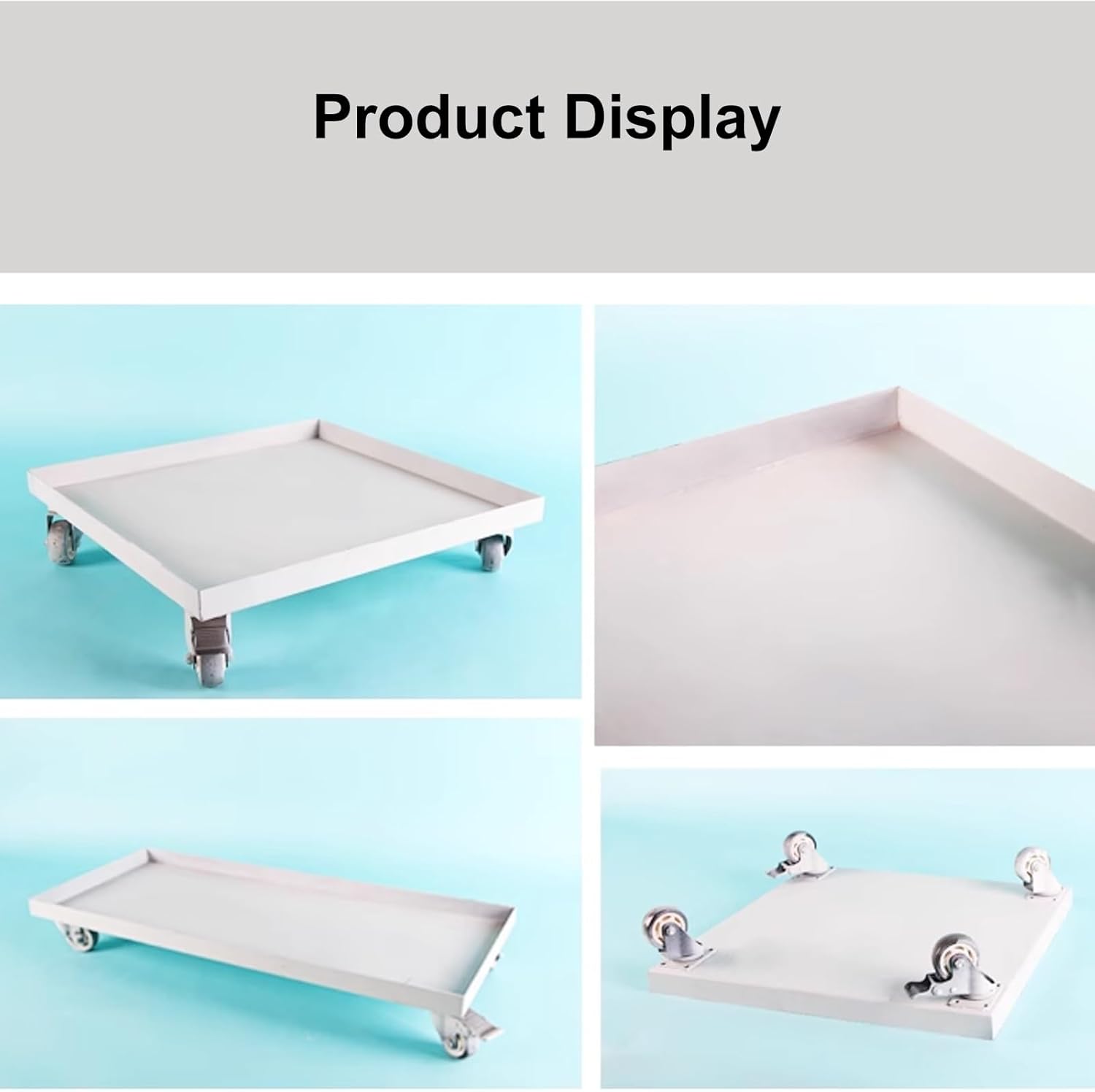 Water Tray, Oil Drip Pan Thickened Steel Plate, Water Tray for Plants for Floor with Universal Wheels, Sealed and Leak-Proof(30x30cm/12x12in)
