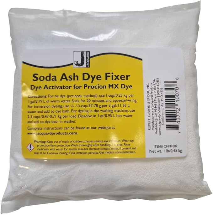 Jacquard Soda Ash Dye Fixer, Pre Soak Treatment For Tie Dye Fabric, Colour Activator On Cotton
