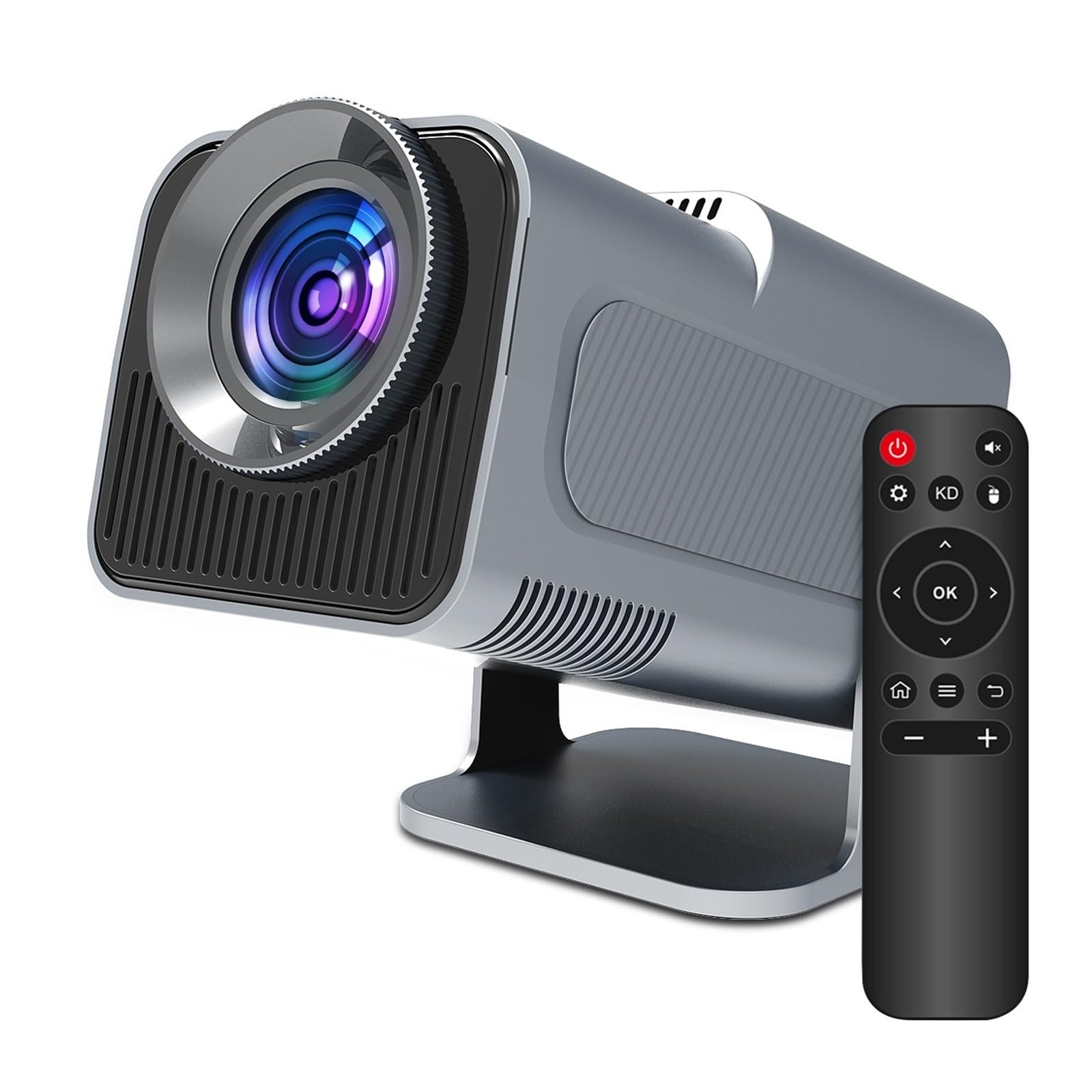 TRDEWR 4K Projector WiFi6 390ANSI BT5.0 1920 * 1080P Outdoor Portable Projetor Create an Atmosphere(HY320-Grey)